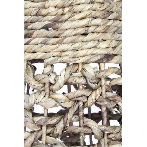 11" X 11" X 38" Natural Water Hyacinth Water Hyacinth Woven Floor Vase