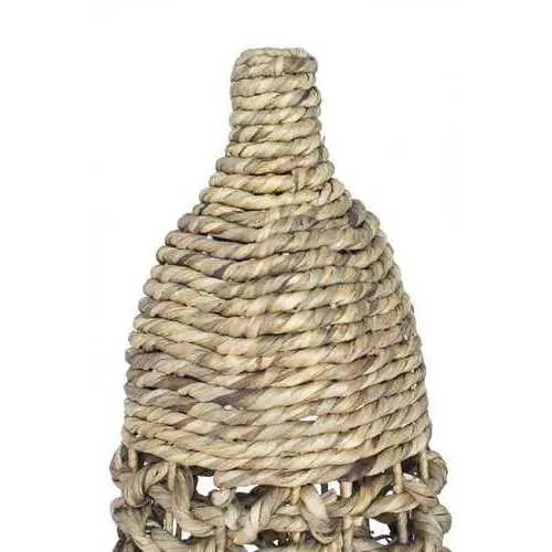 11" X 11" X 38" Natural Water Hyacinth Water Hyacinth Woven Floor Vase