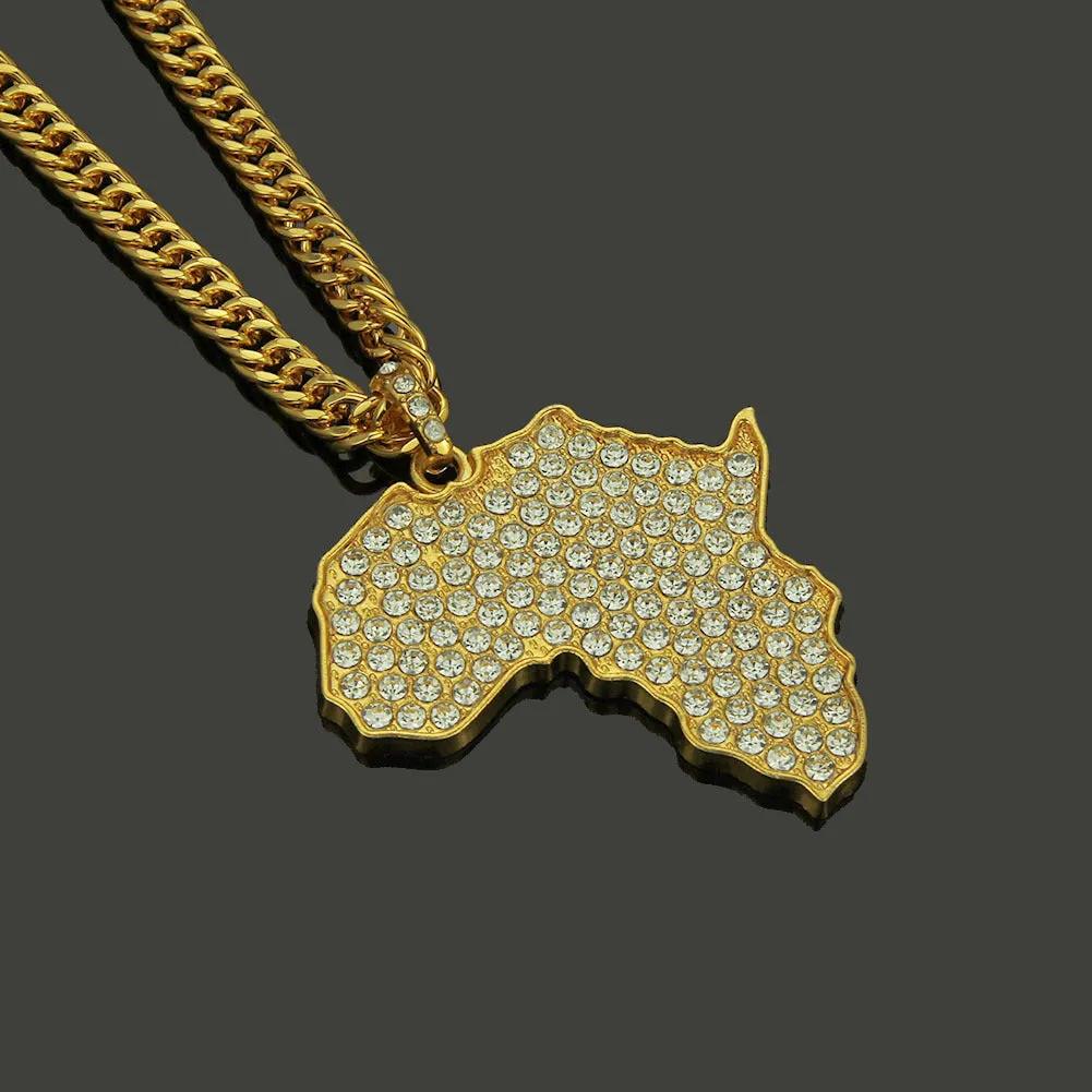 Africa Map Necklace Pendant