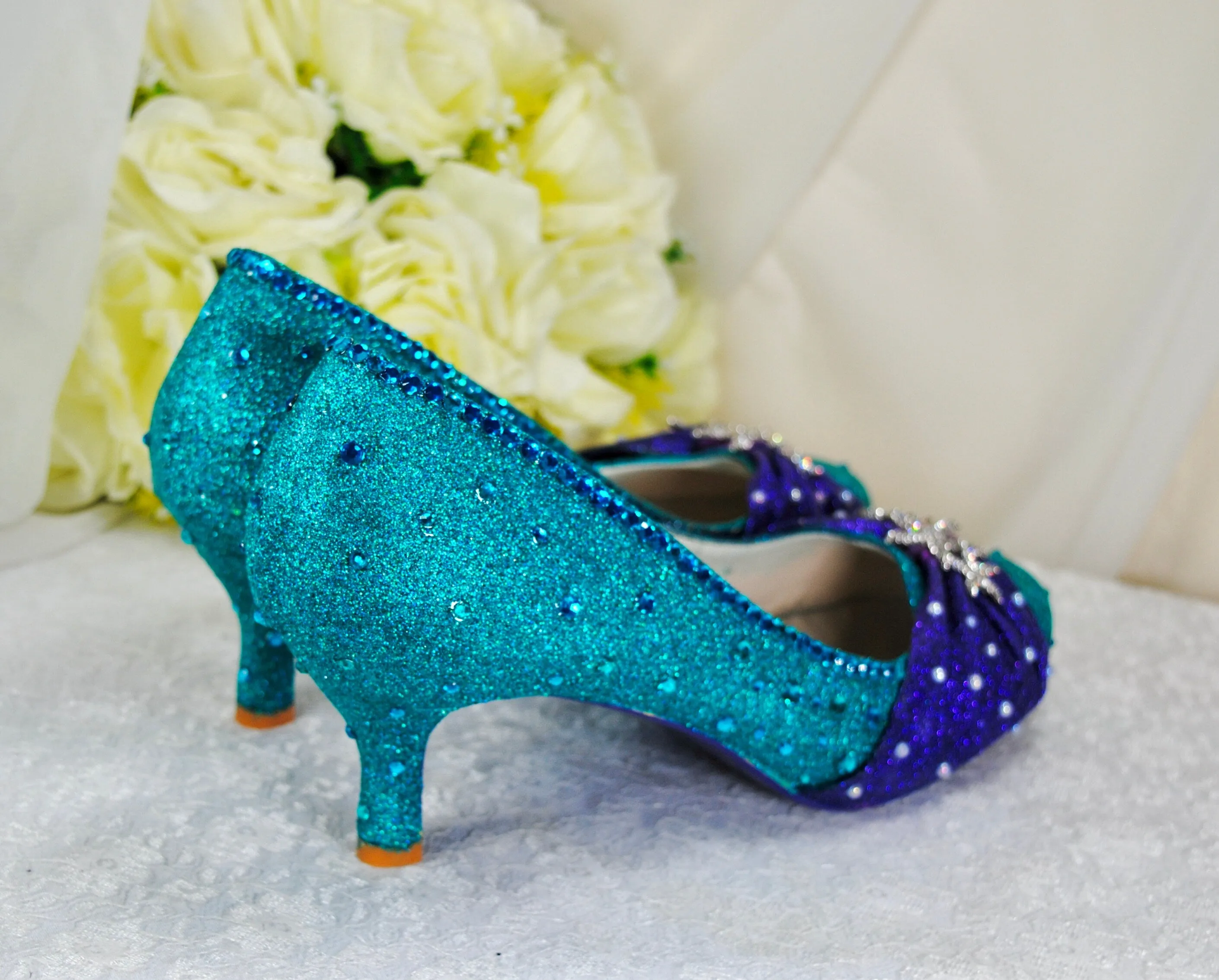 Ariel Mermaid Bridal Shoes - Princess Wedding Shoe - UK7/US9.5