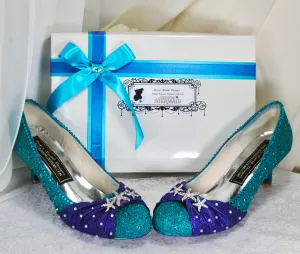 Ariel Mermaid Bridal Shoes - Princess Wedding Shoe - UK7/US9.5