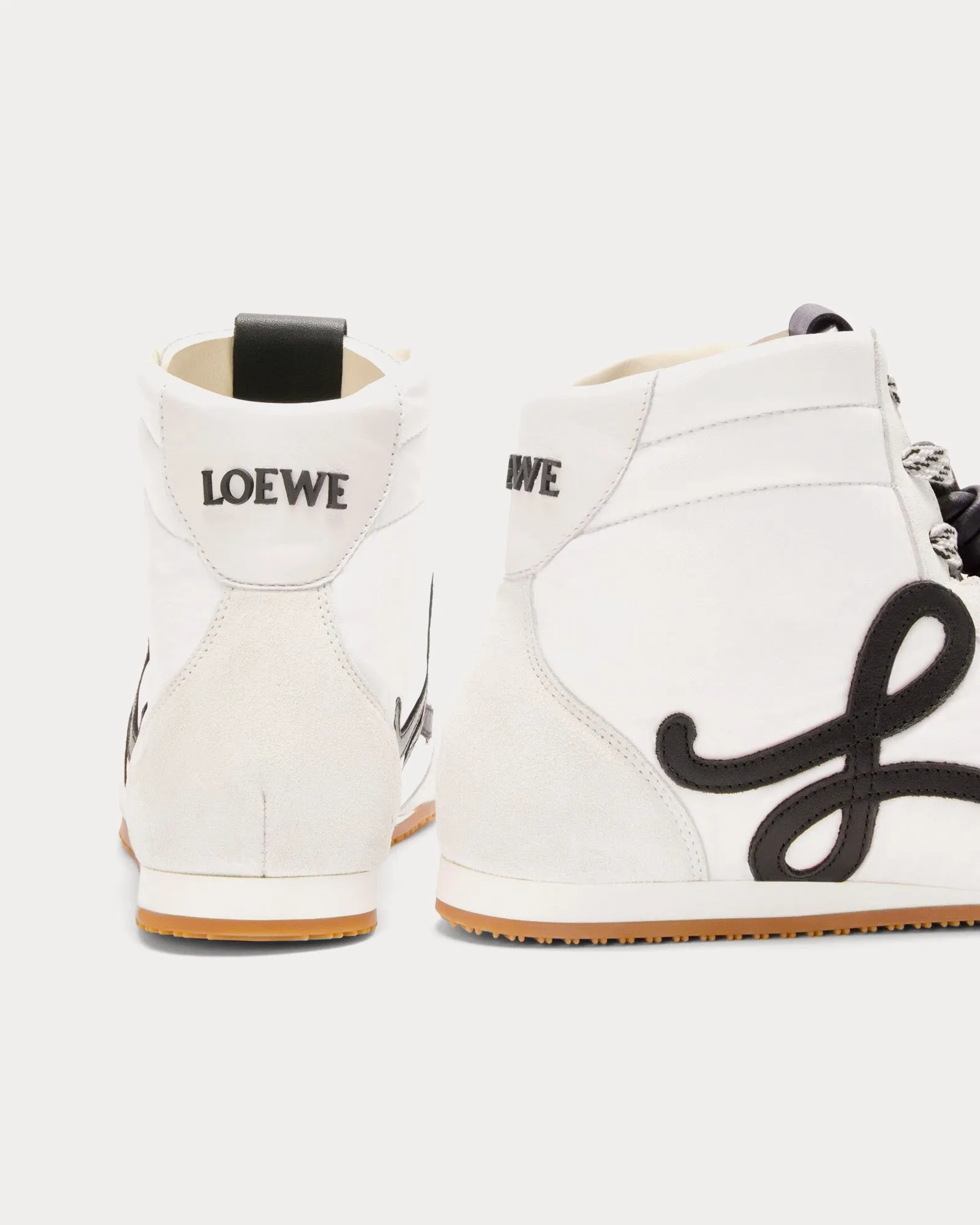 Ballet Runner 2.0 Nylon & Calfskin White / Black High Top Sneakers