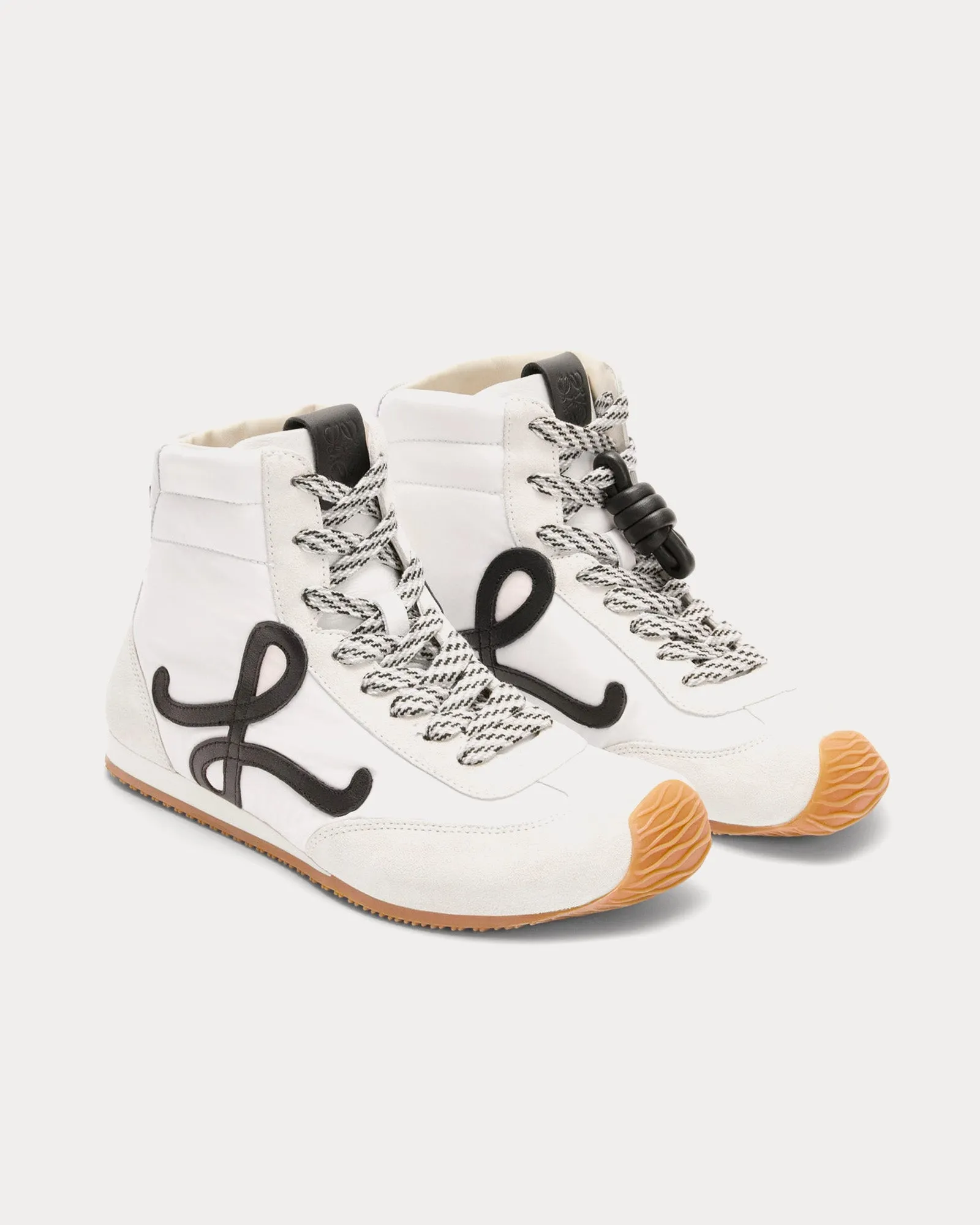 Ballet Runner 2.0 Nylon & Calfskin White / Black High Top Sneakers