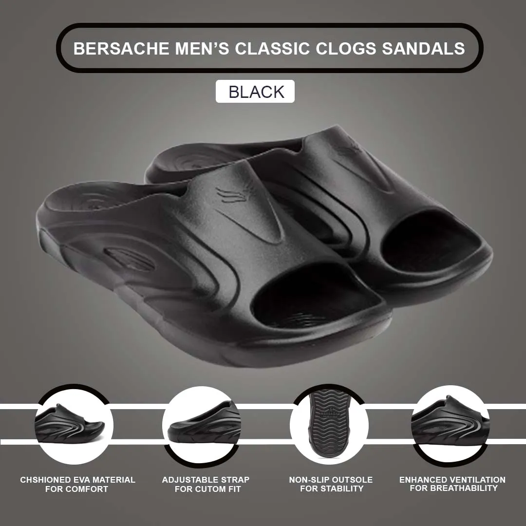 Bersache Extra Soft Classic Casual with  Regular wear with Ultra Soft & Flexibility Technology Flip Flop for Men's & Boy's (6114-Black)