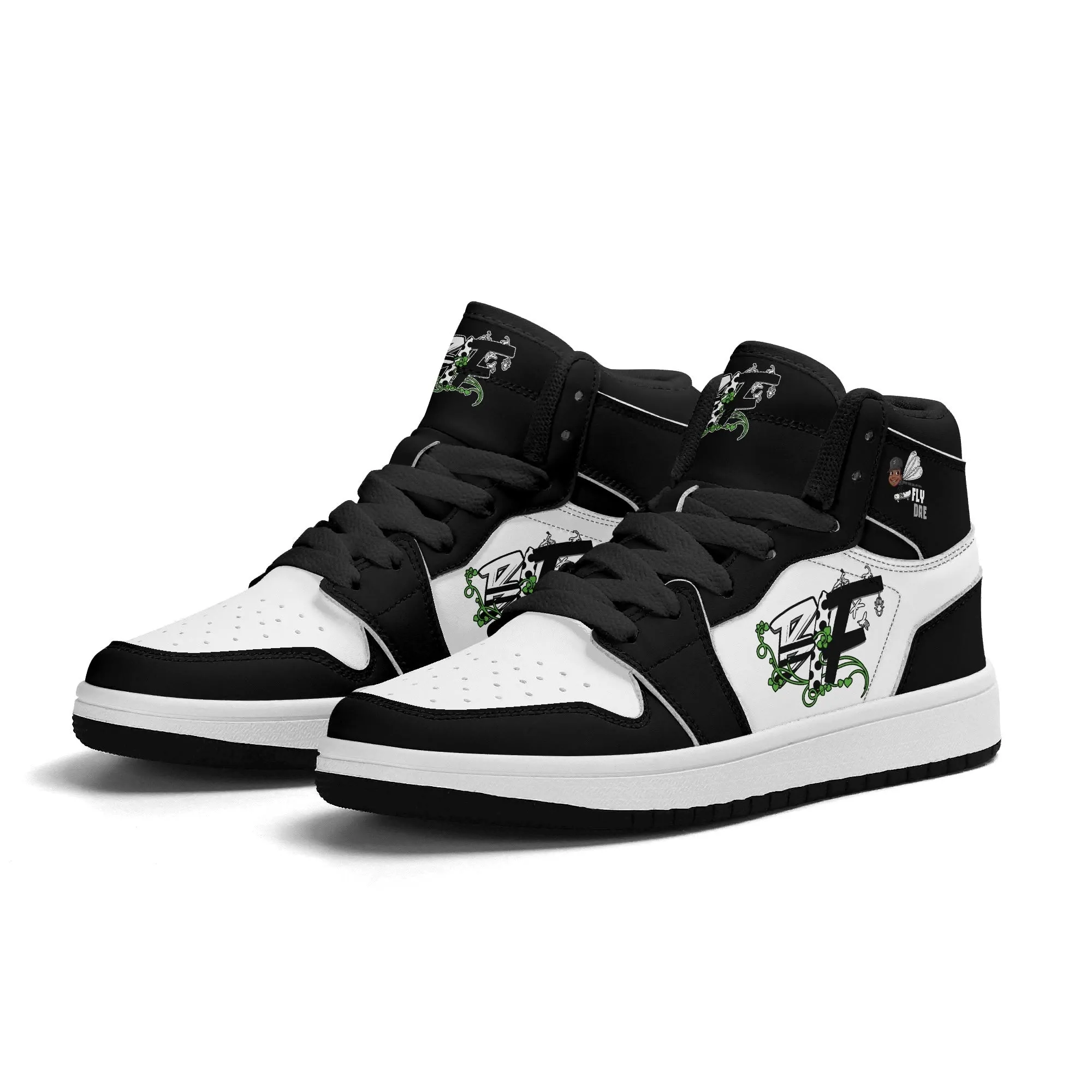 Blk Insct Famili/Fly Dre Children Premium High Top Leather Sneakers