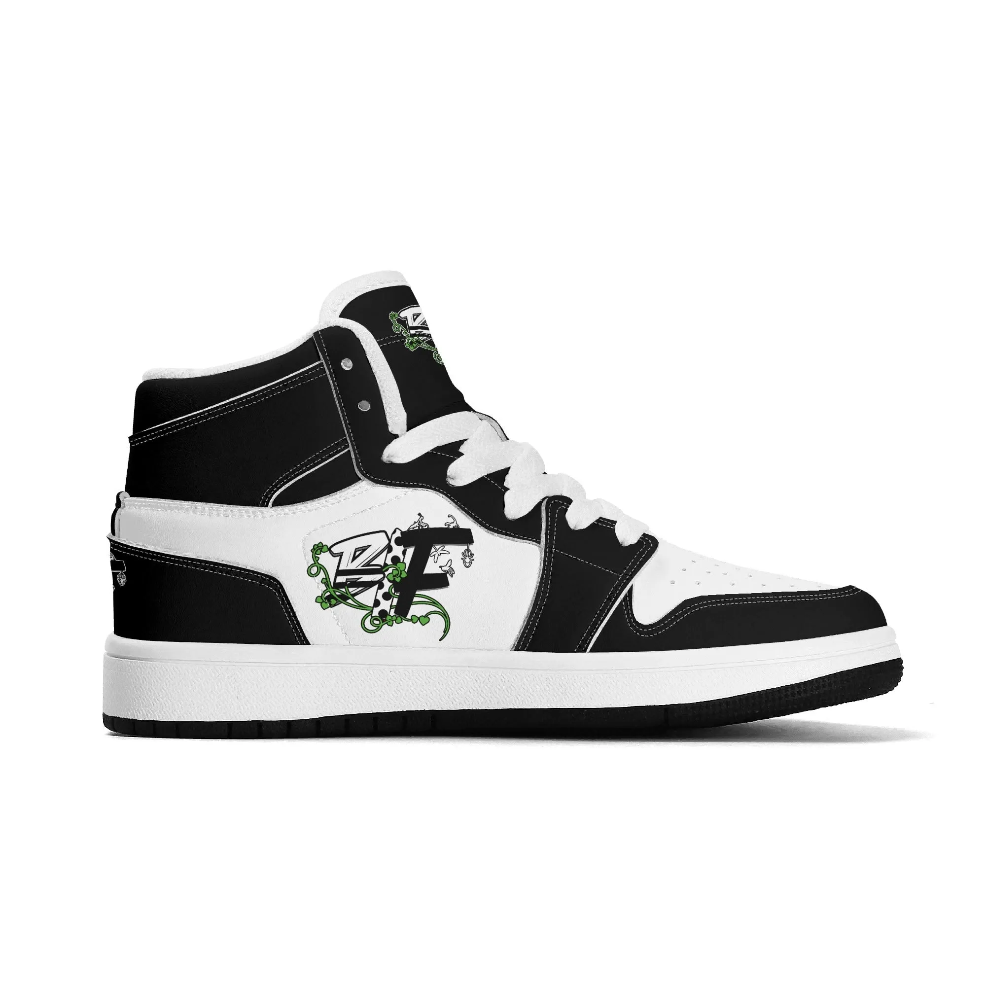 Blk Insct Famili/Fly Dre Children Premium High Top Leather Sneakers