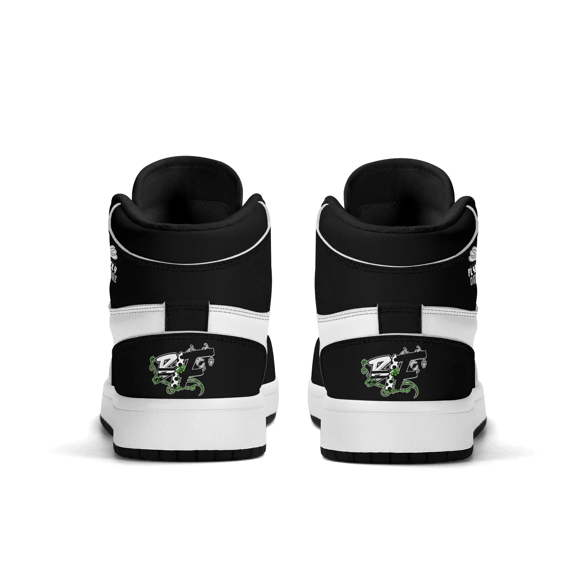 Blk Insct Famili/Fly Dre Children Premium High Top Leather Sneakers