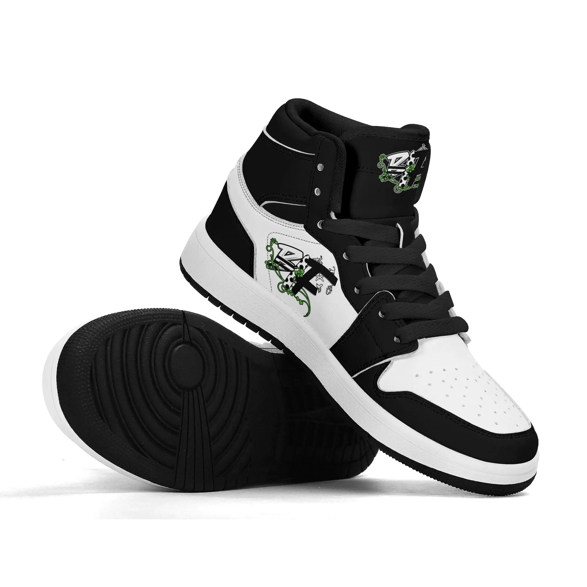 Blk Insct Famili/Fly Dre Children Premium High Top Leather Sneakers