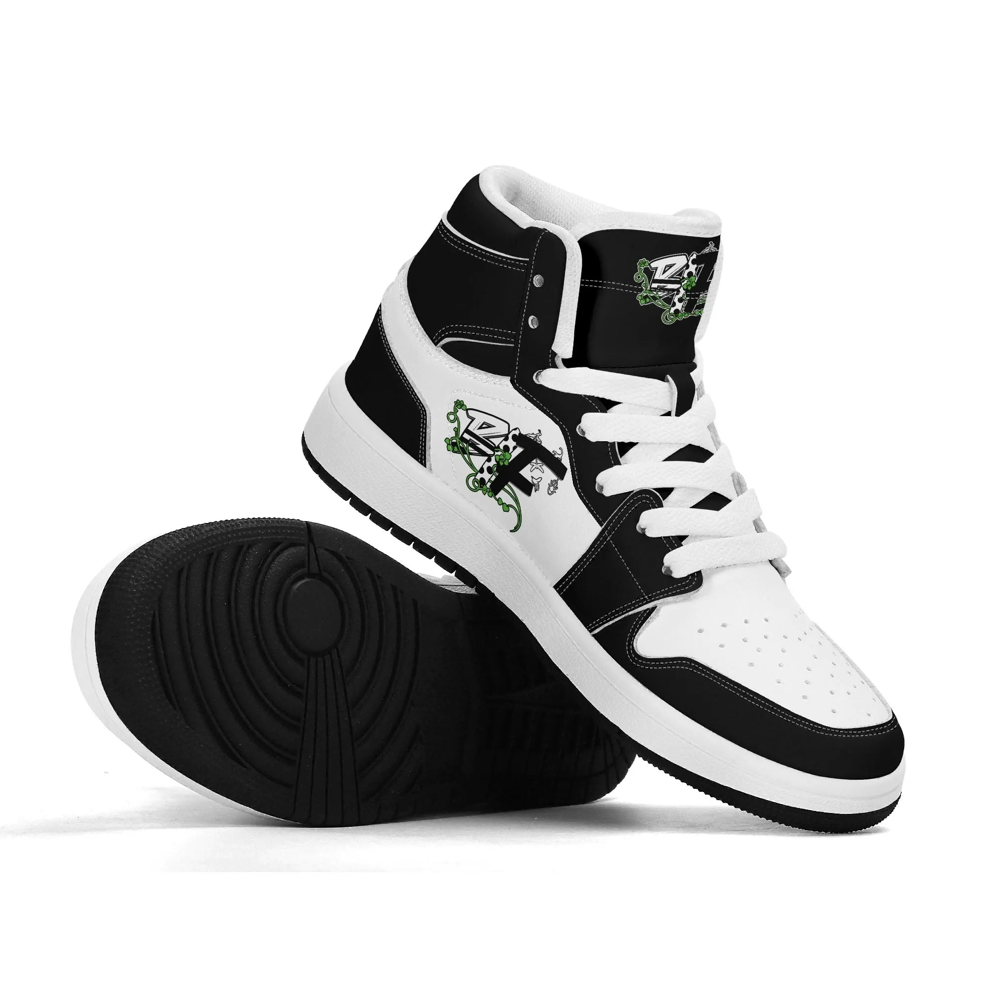 Blk Insct Famili/Fly Dre Children Premium High Top Leather Sneakers