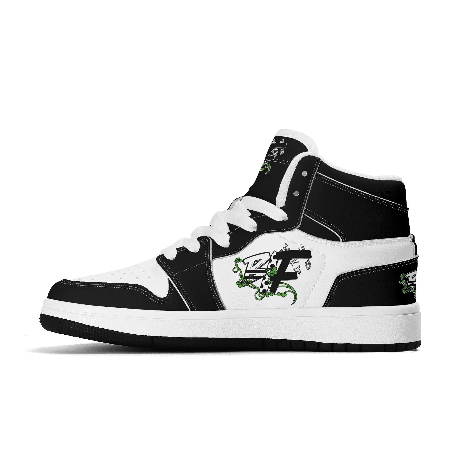 Blk Insct Famili/Fly Dre Children Premium High Top Leather Sneakers