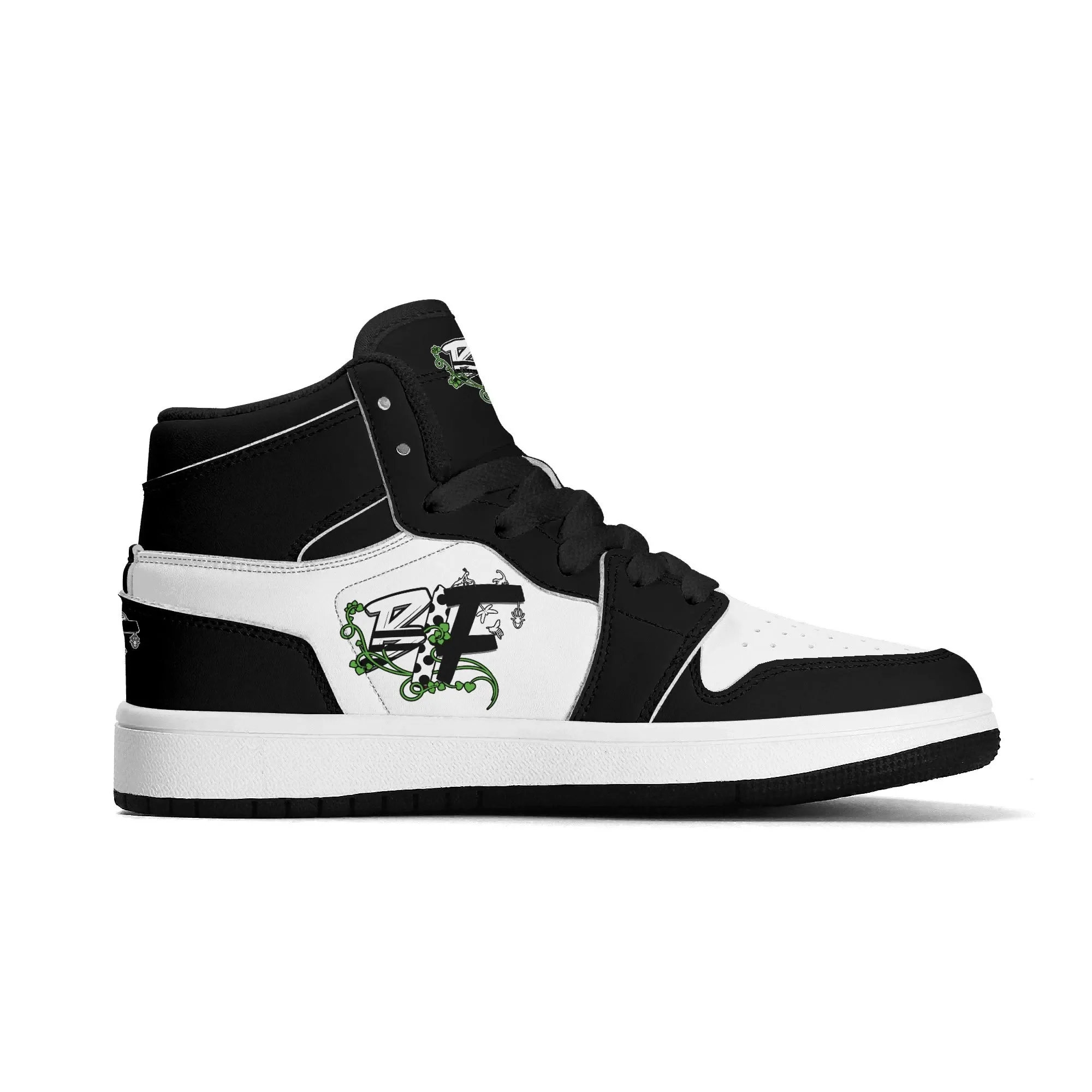 Blk Insct Famili/Fly Dre Children Premium High Top Leather Sneakers