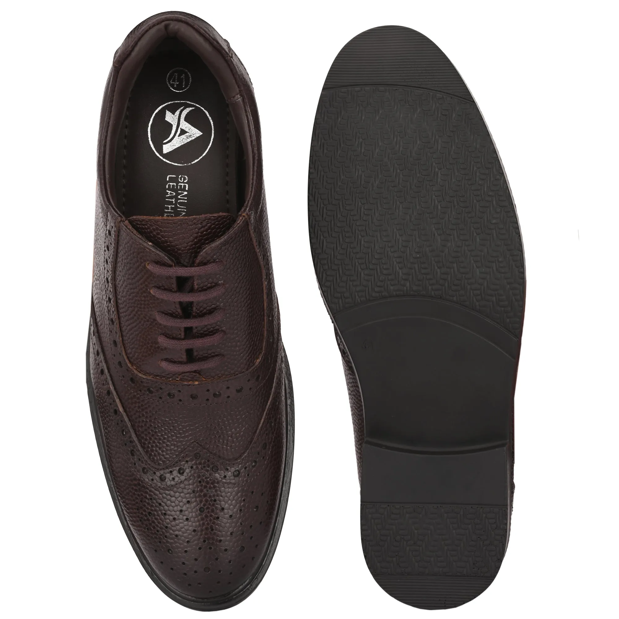 Bold Brogue Full Grain Leather Derby Lace Ups