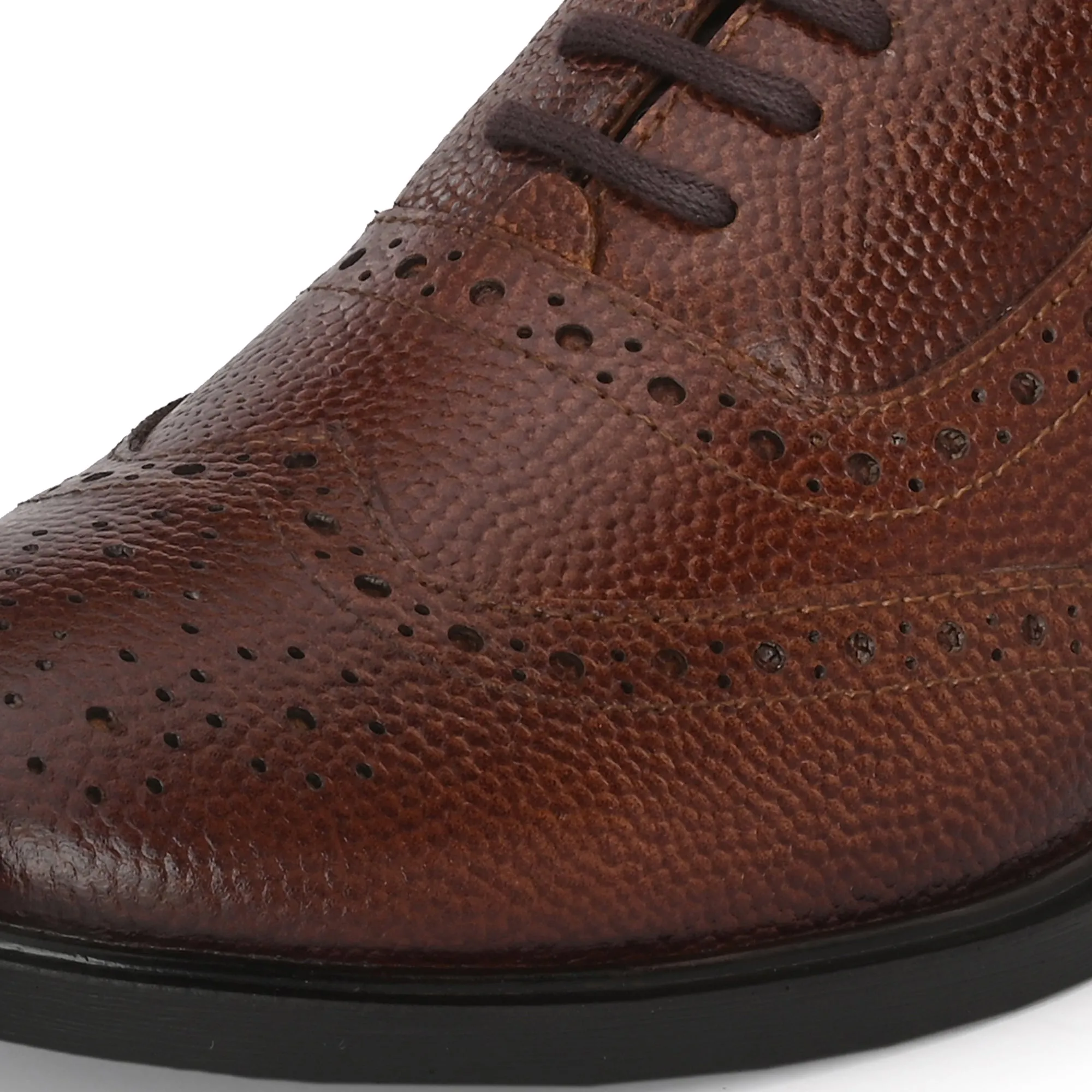 Bold Brogue Full Grain Leather Derby Lace Ups