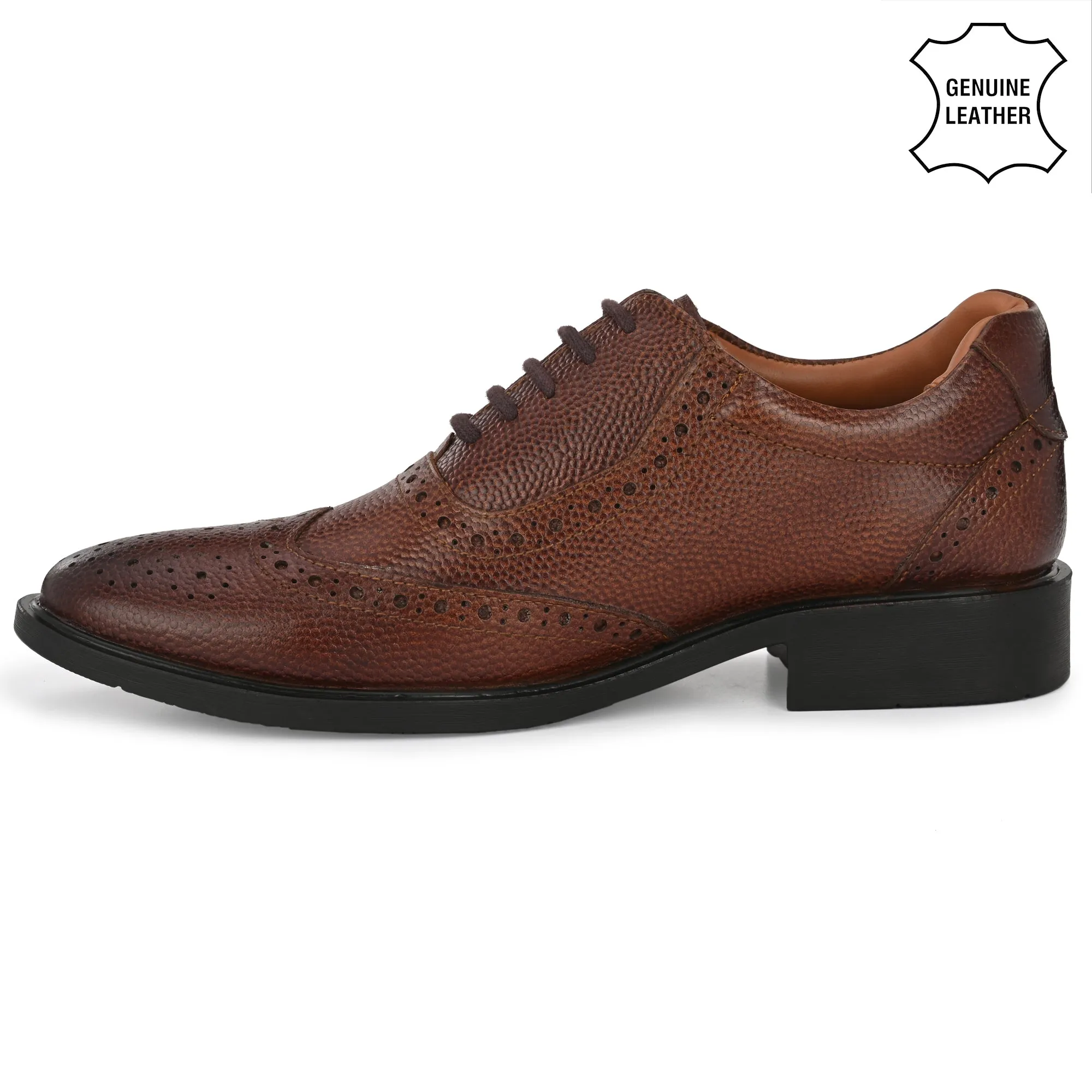 Bold Brogue Full Grain Leather Derby Lace Ups