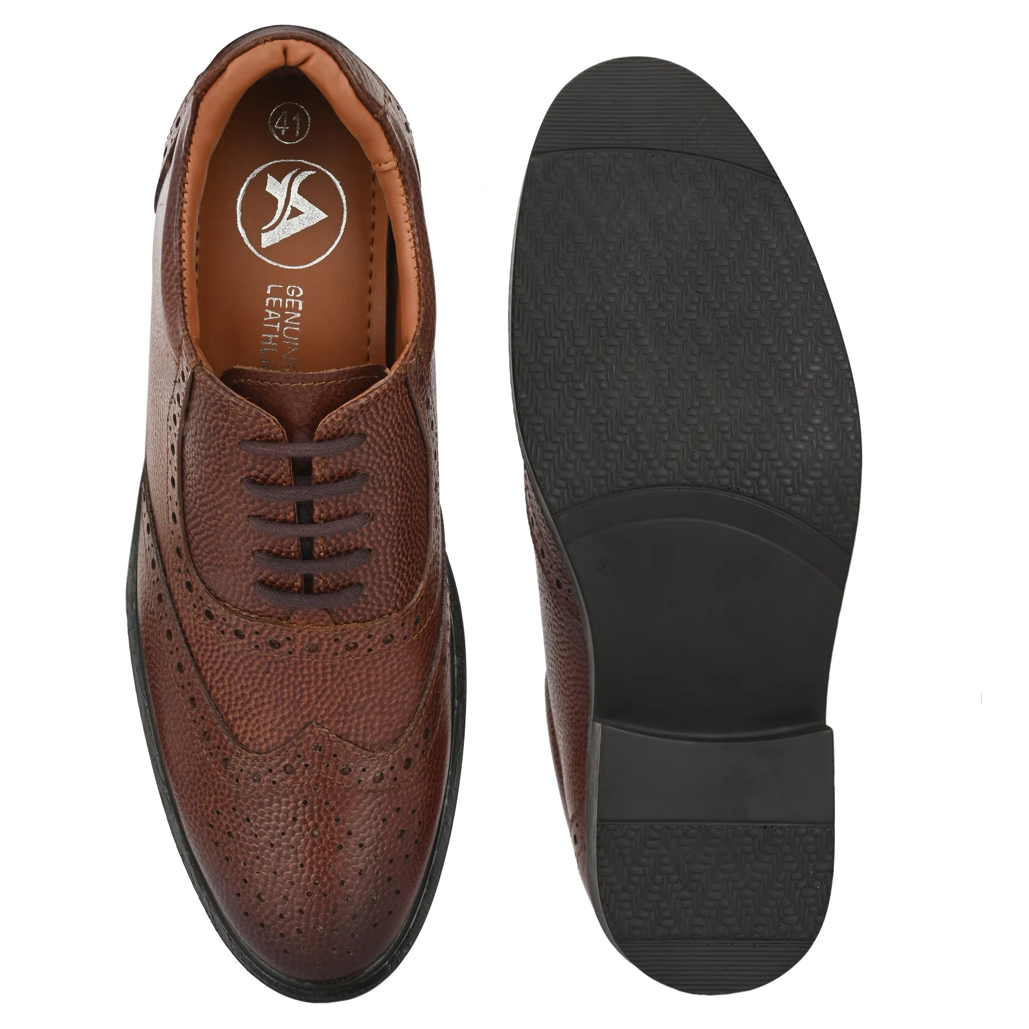 Bold Brogue Full Grain Leather Derby Lace Ups