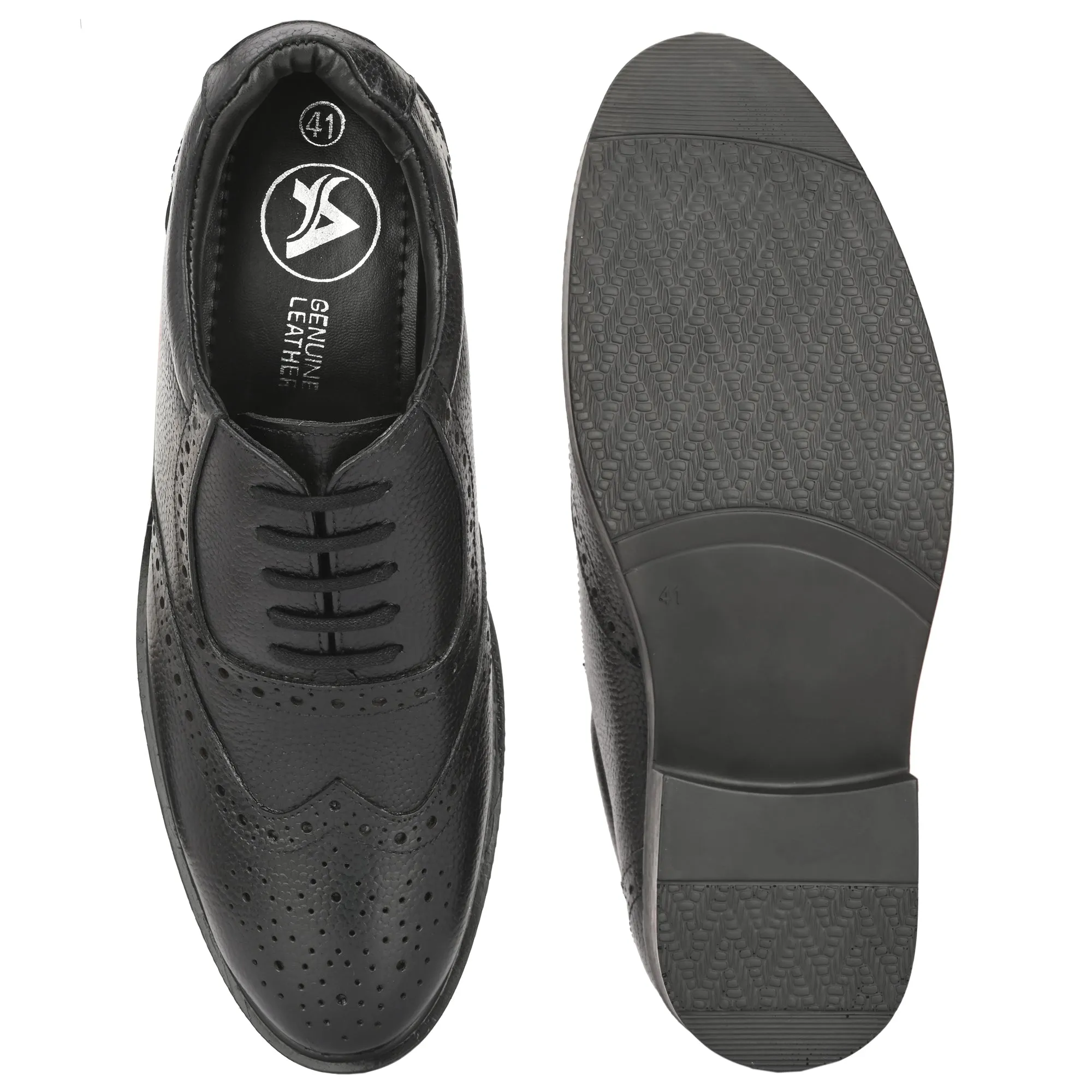 Bold Brogue Full Grain Leather Derby Lace Ups