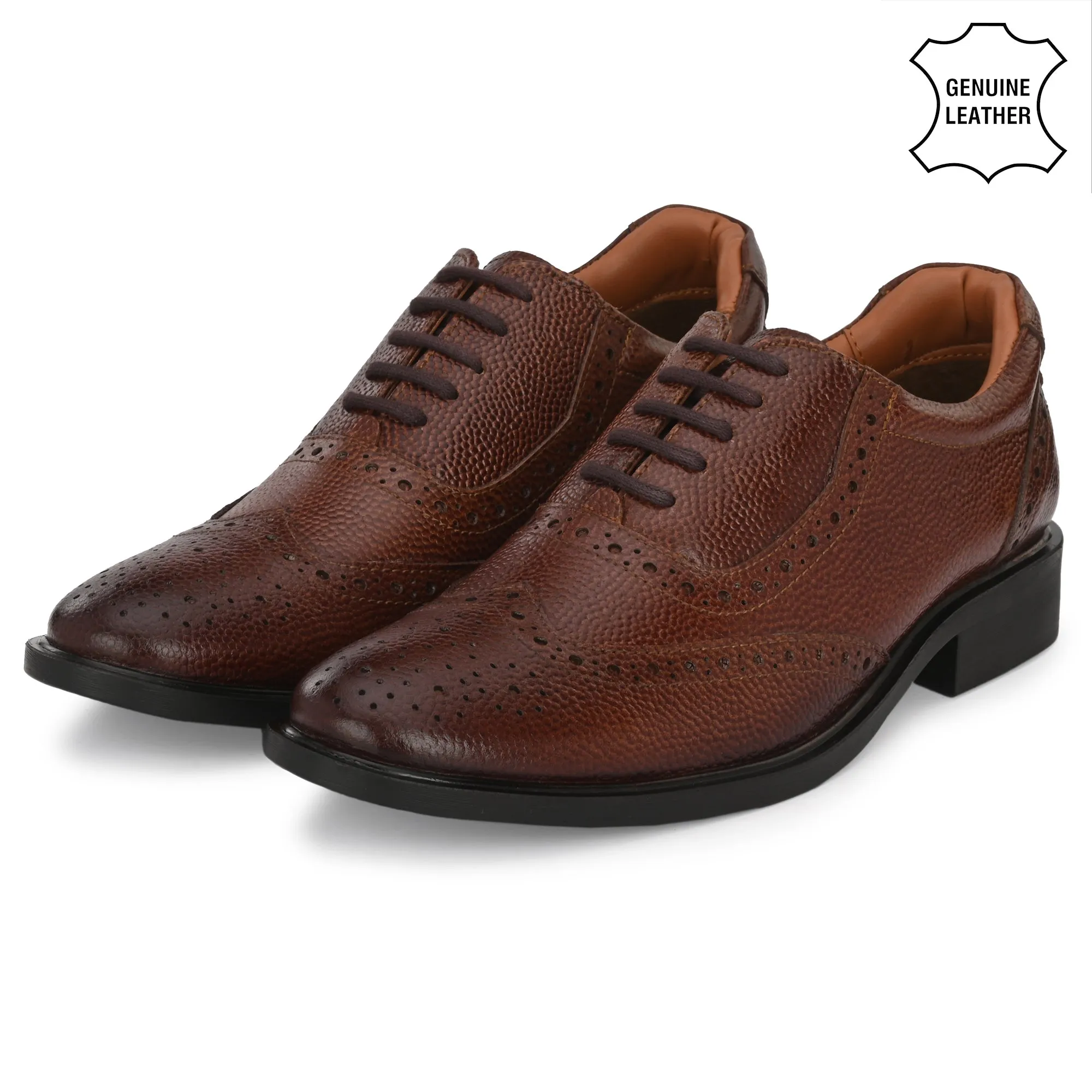 Bold Brogue Full Grain Leather Derby Lace Ups