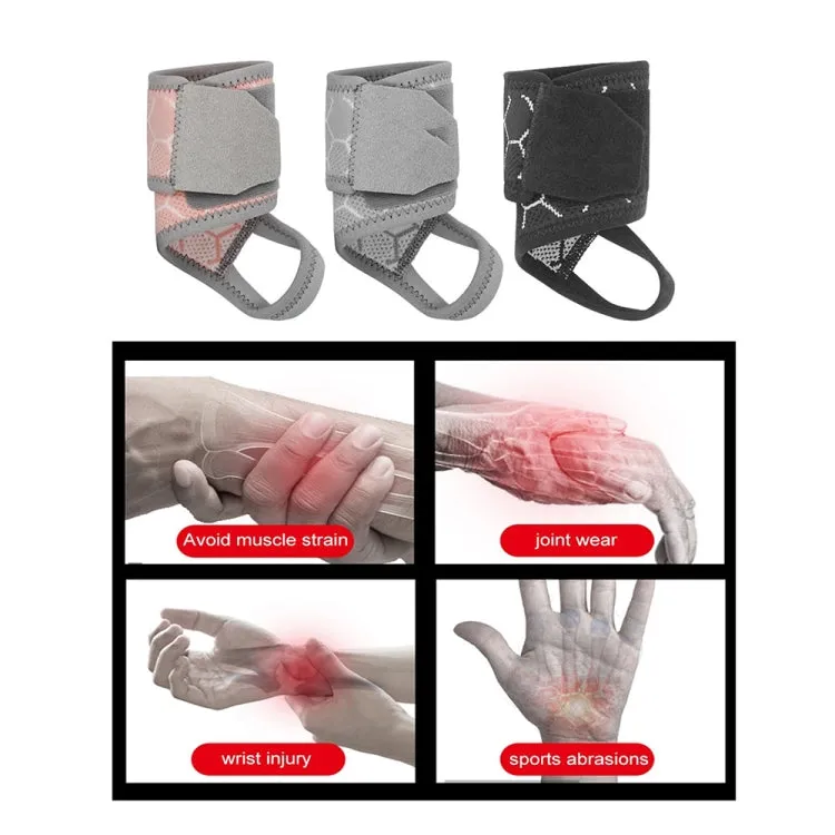 Breathable Adjustable Sports Wristbands Wrist Tendon Sheath Protective Wrap Bandage(Black)