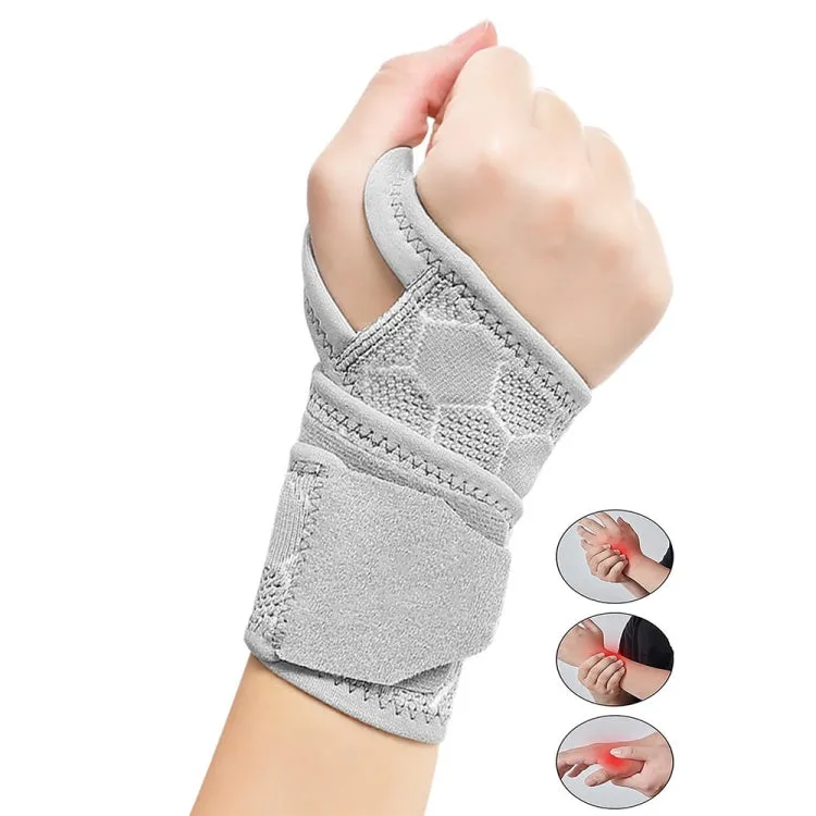 Breathable Adjustable Sports Wristbands Wrist Tendon Sheath Protective Wrap Bandage(Black)