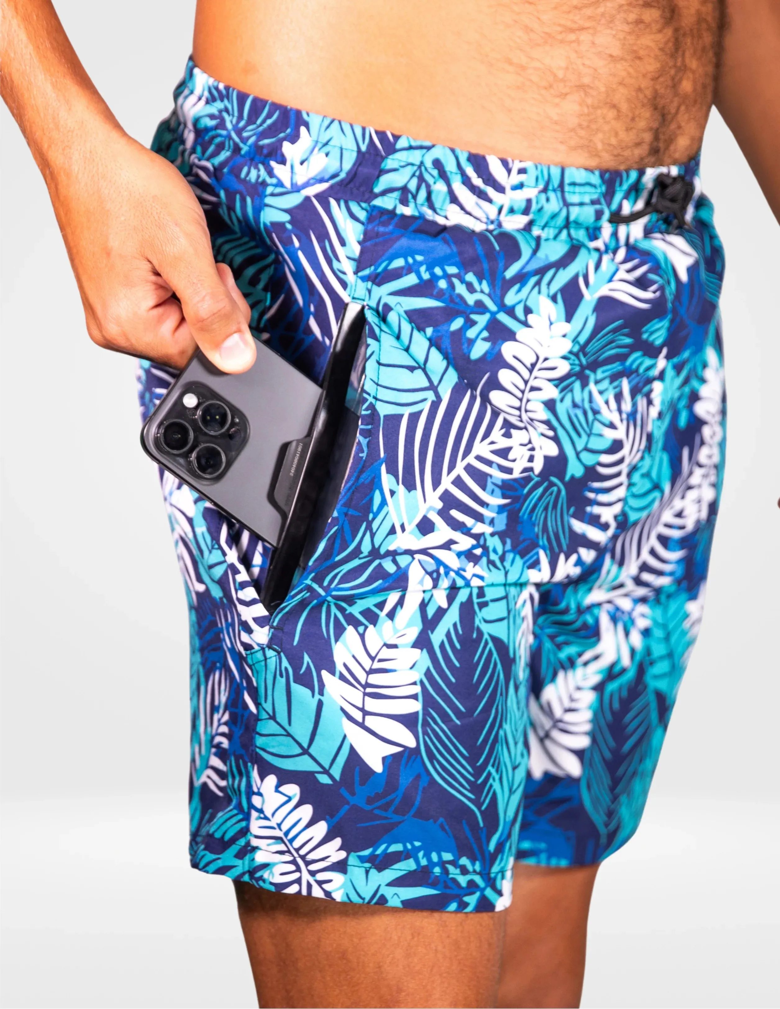 Caribbean Palms - Swim Shorts With Waterproof Pocket