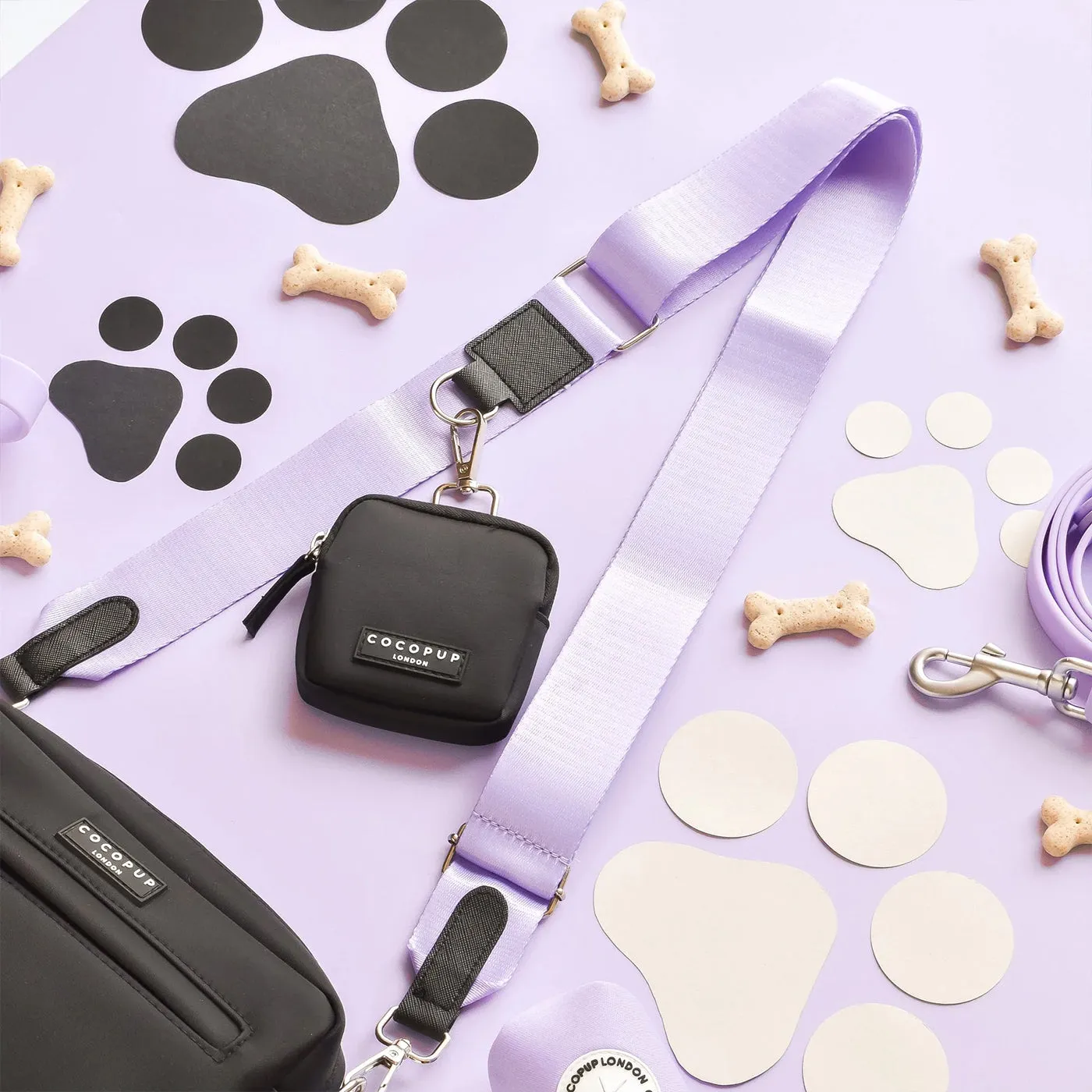 CocoPup Black Dog Walking Bag Set