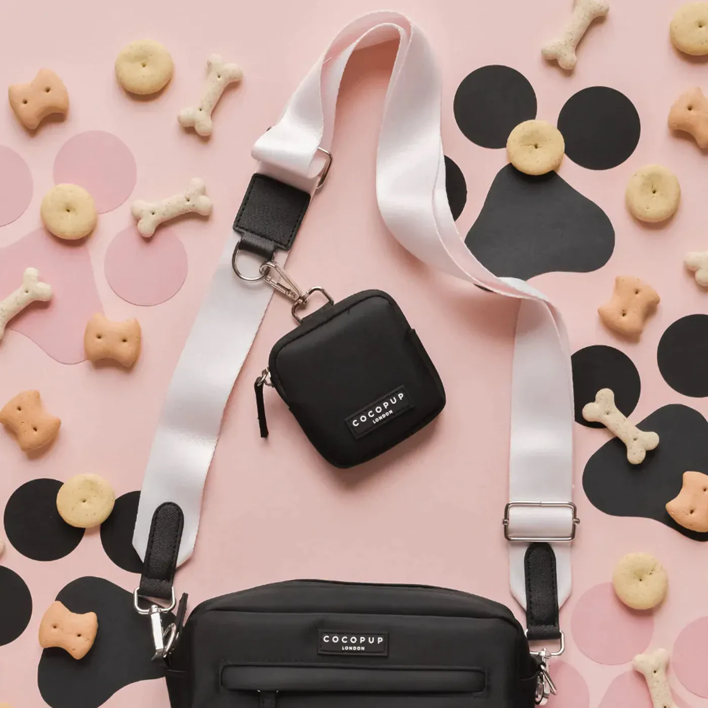 CocoPup Black Dog Walking Bag Set