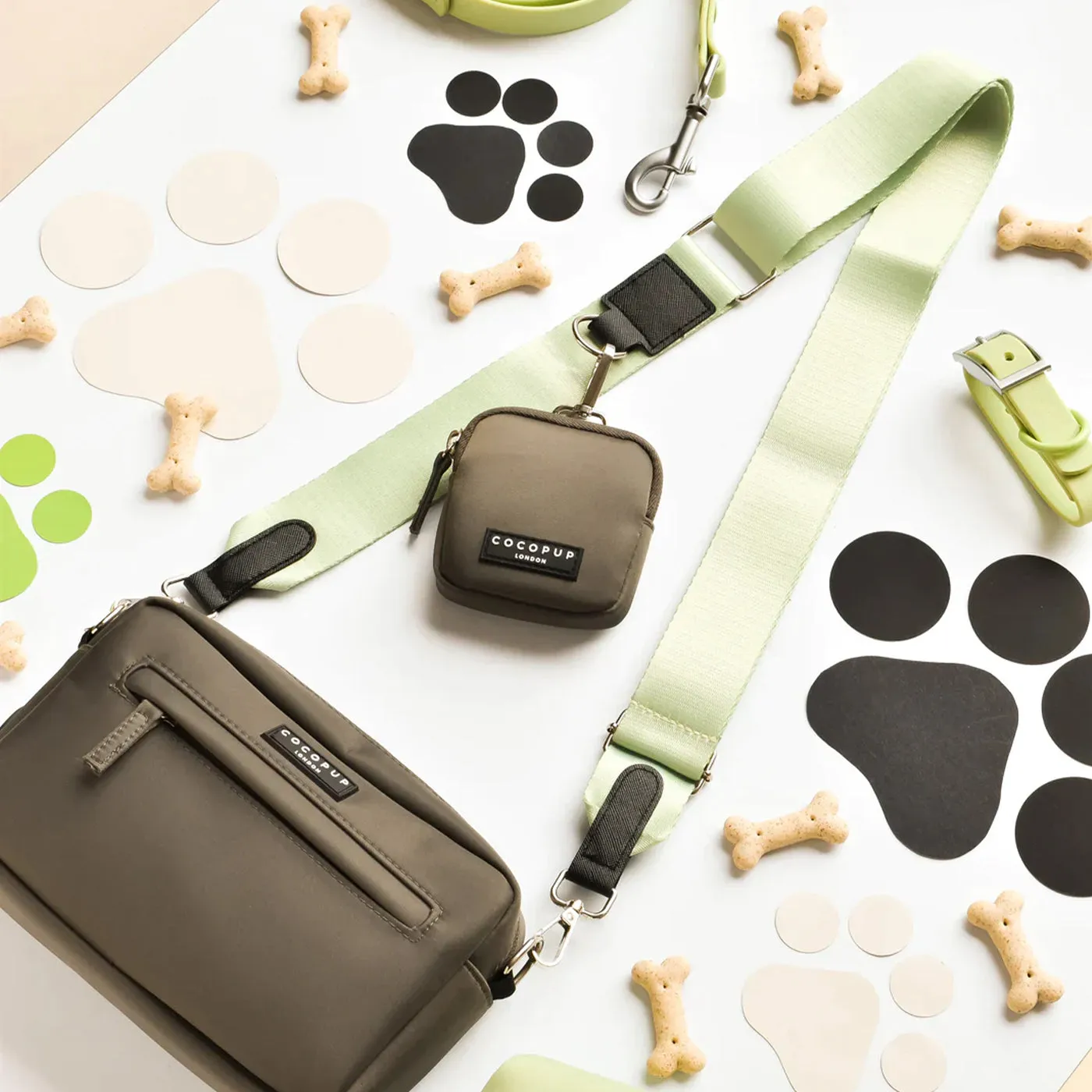 CocoPup Mocha Dog Walking Bag Set