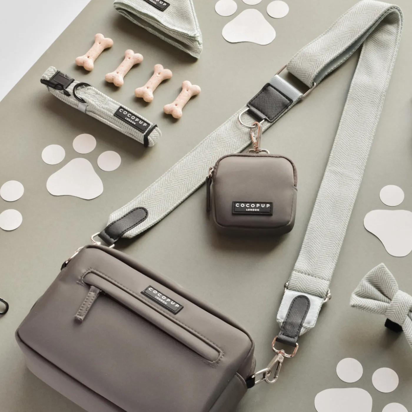 CocoPup Mocha Dog Walking Bag Set