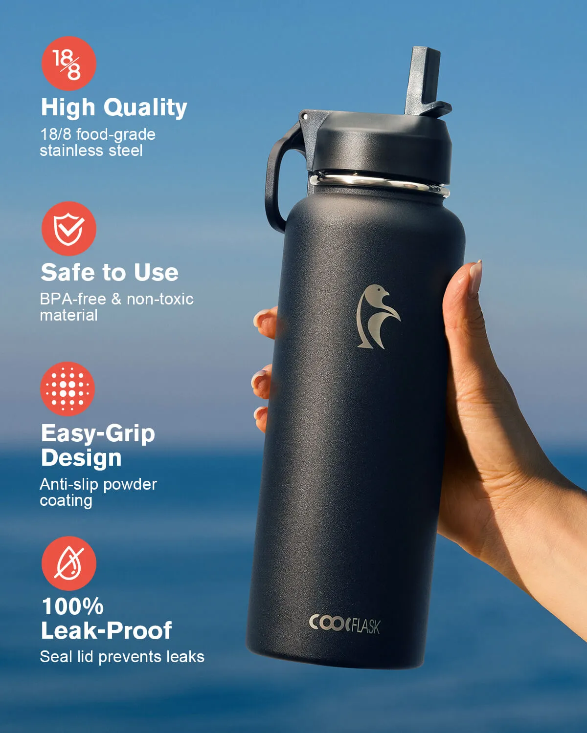 Coolflask 40 oz Water Bottle