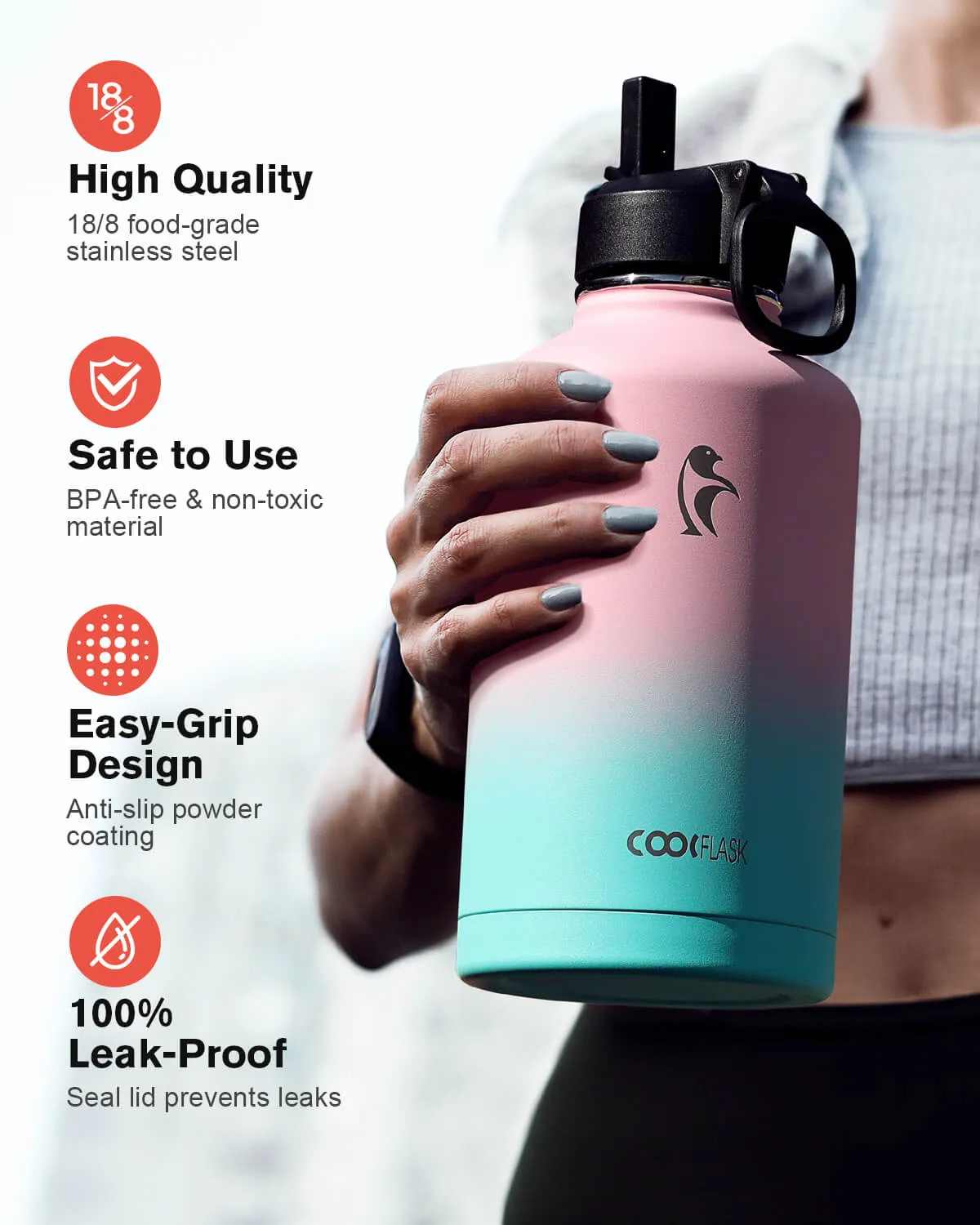 Coolflask 64 oz Water Bottle