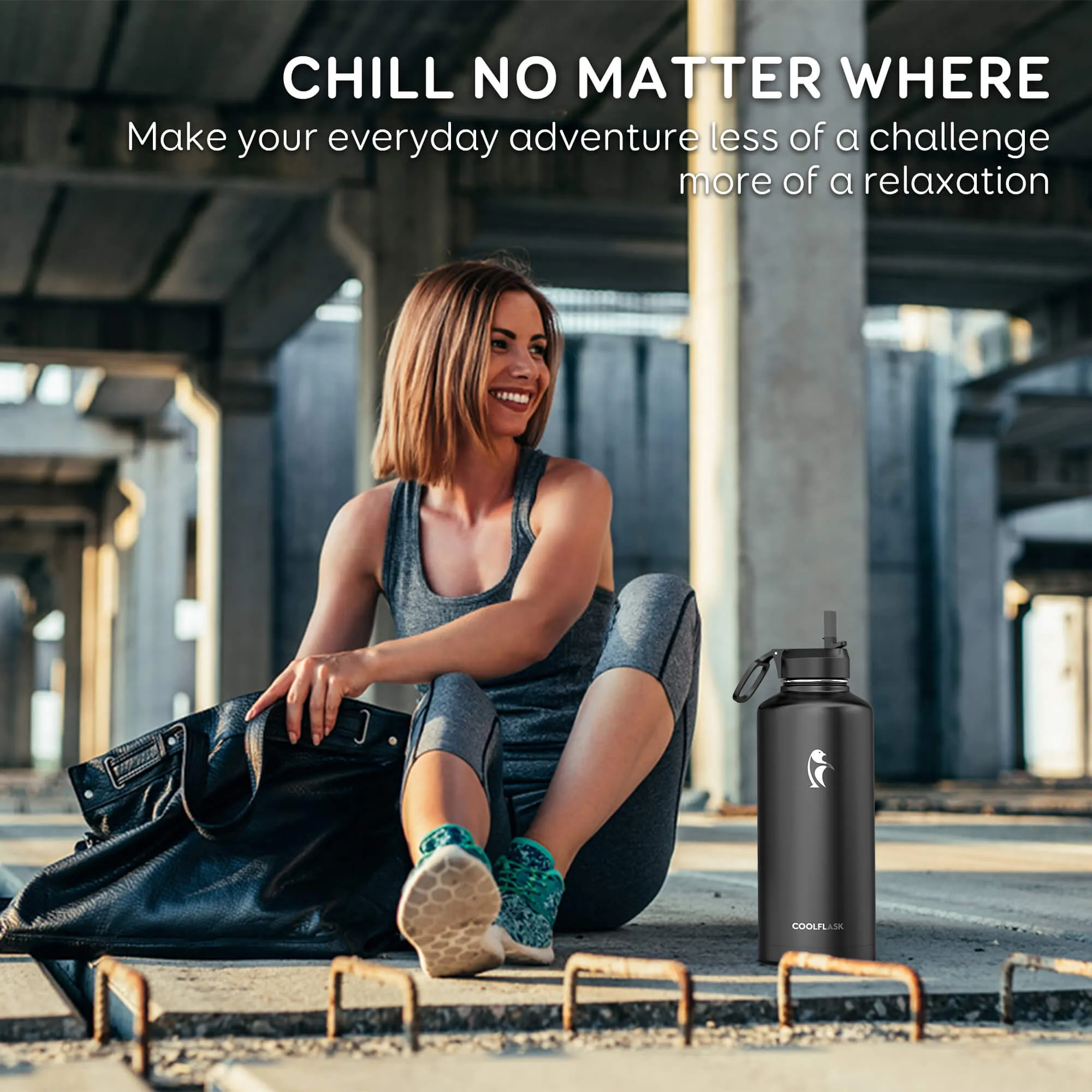 Coolflask 87 oz Water Bottle