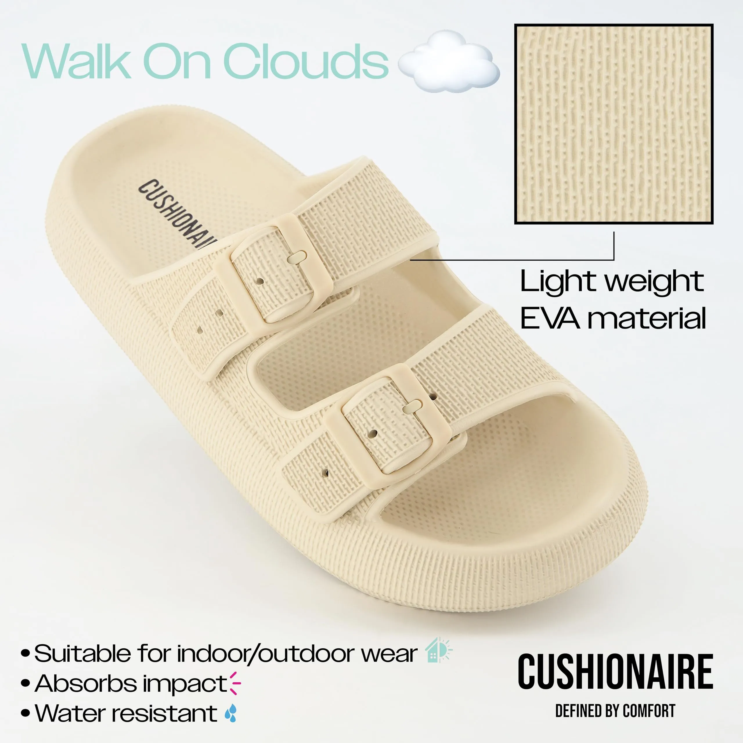 Cushionaire Women's Fame Sandals With Comfort Beige 12 Pair of Shoes