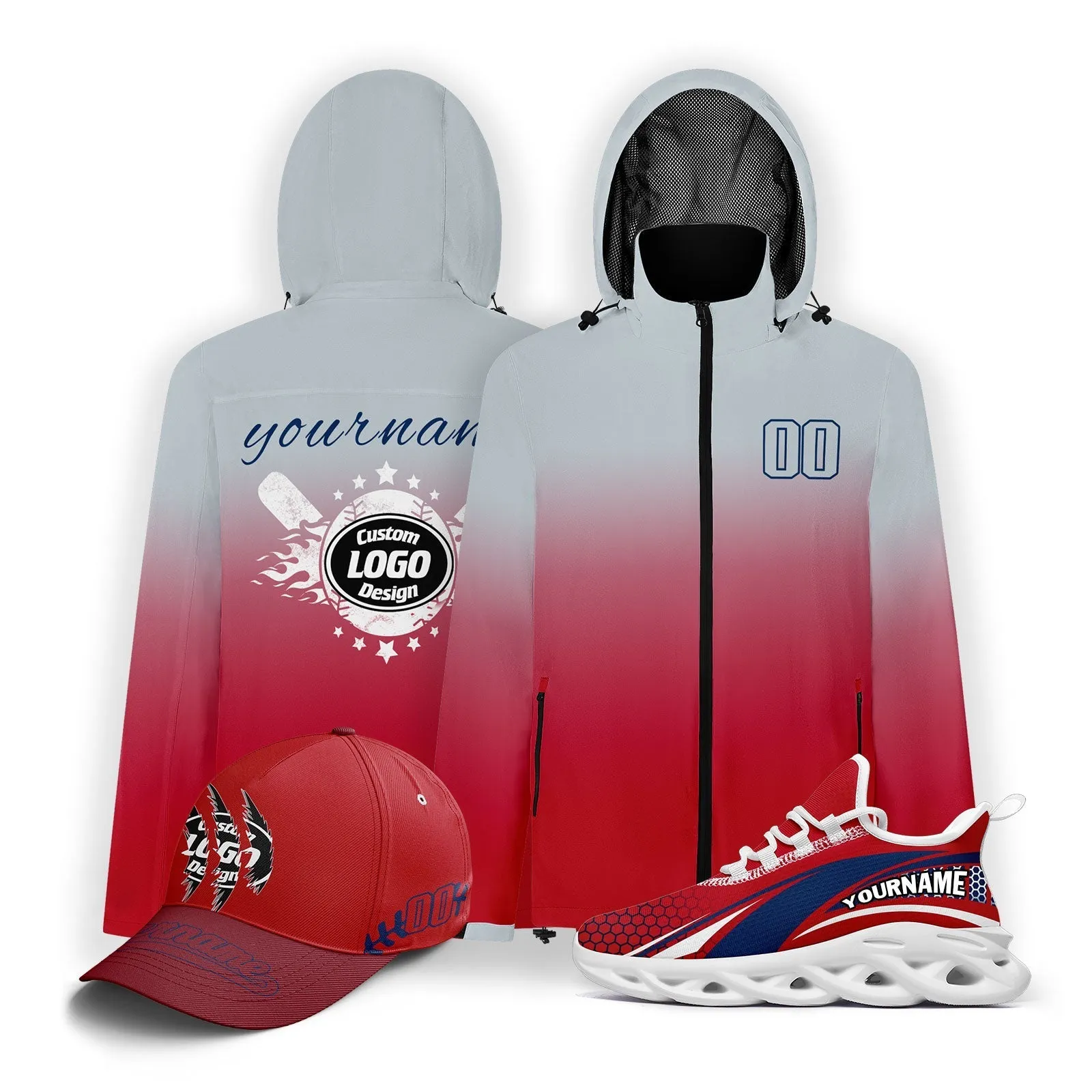 Custom Baseball Outerwear Hat and Shoes Combo Offer Personalized Combo ZH-E025023-14