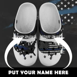 Custom corporate gifts, custom company gifts Custom Clogs Shoes, American Flag for Clog Shoes, Printed Shoes Clogs-B06005