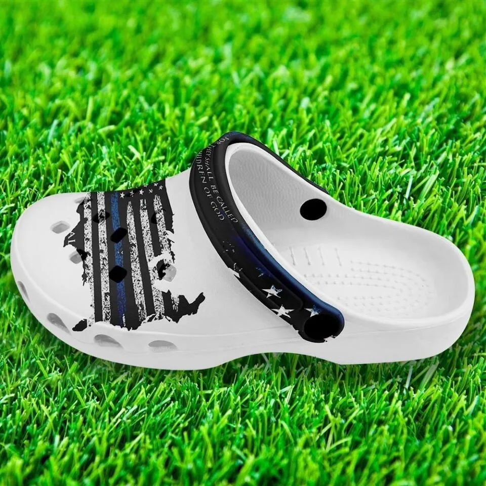 Custom corporate gifts, custom company gifts Custom Clogs Shoes, American Flag for Clog Shoes, Printed Shoes Clogs-B06005