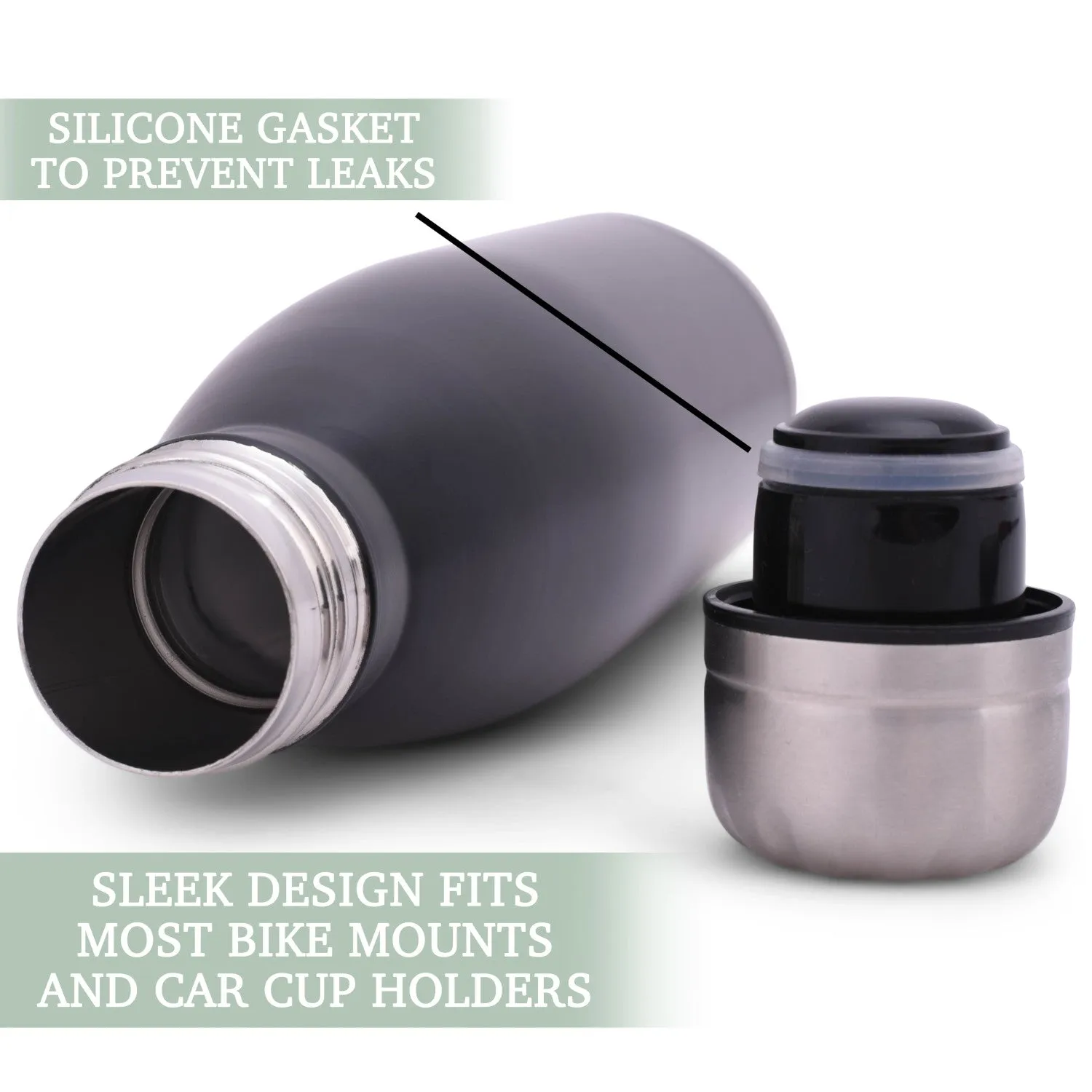 Elanze Designs Favorite Season Football Black 17 ounce Stainless Steel Water Bottle