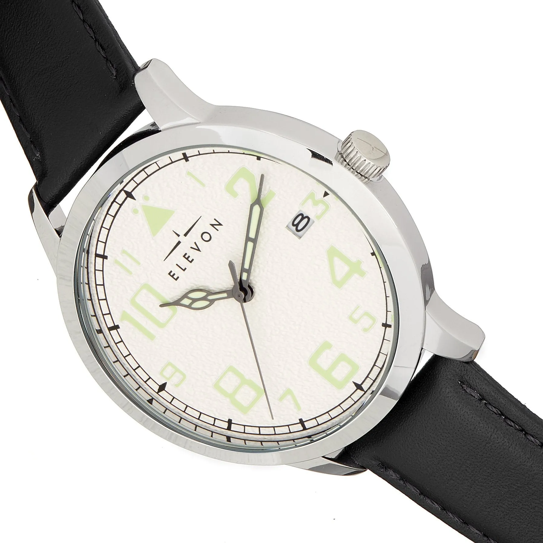 Elevon Sabre Leather-Band Watch w/Date