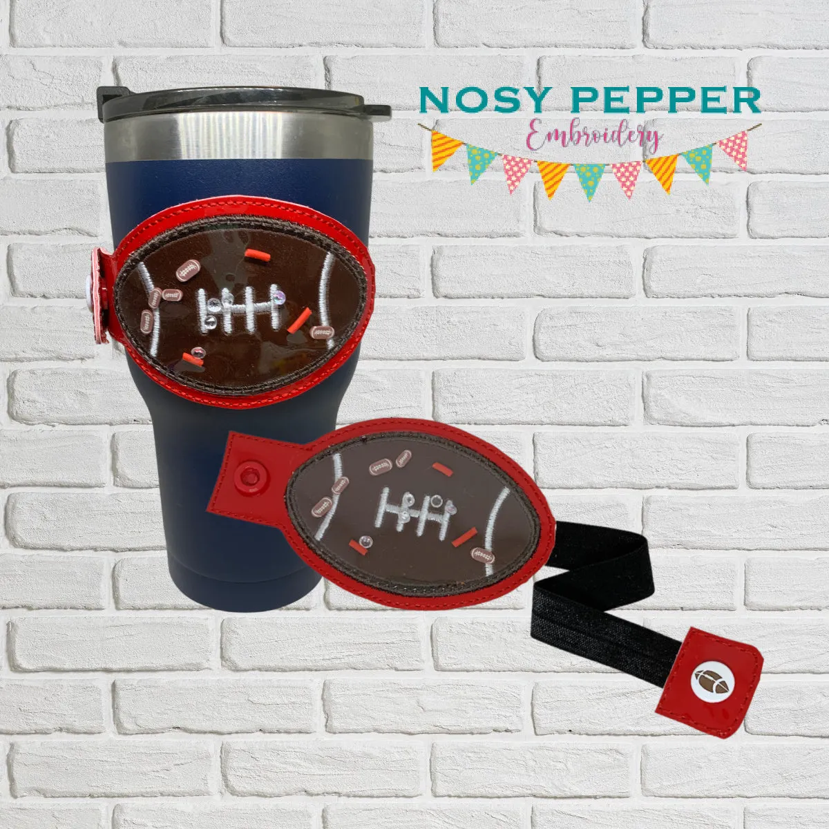 Football applique shaker Bottle Band machine embroidery design DIGITAL DOWNLOAD