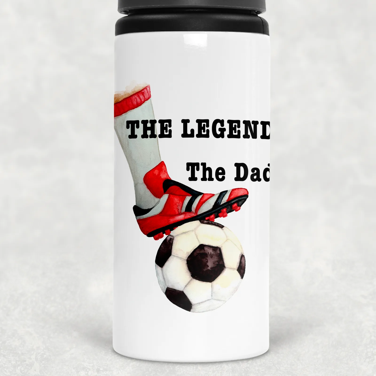 Football Legend Personalised Aluminium Straw Water Bottle 650ml