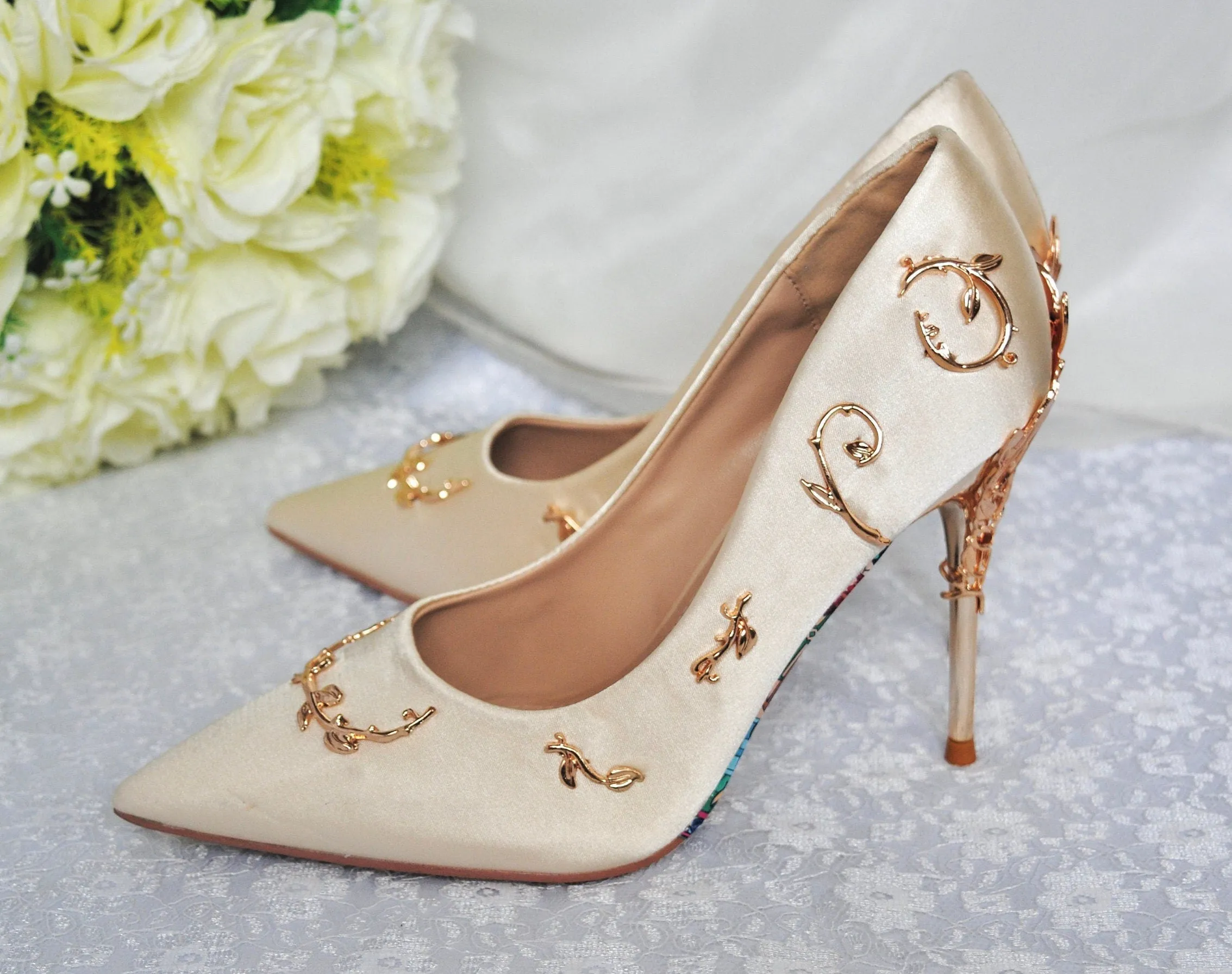 Gold Filigree Vine Shoes