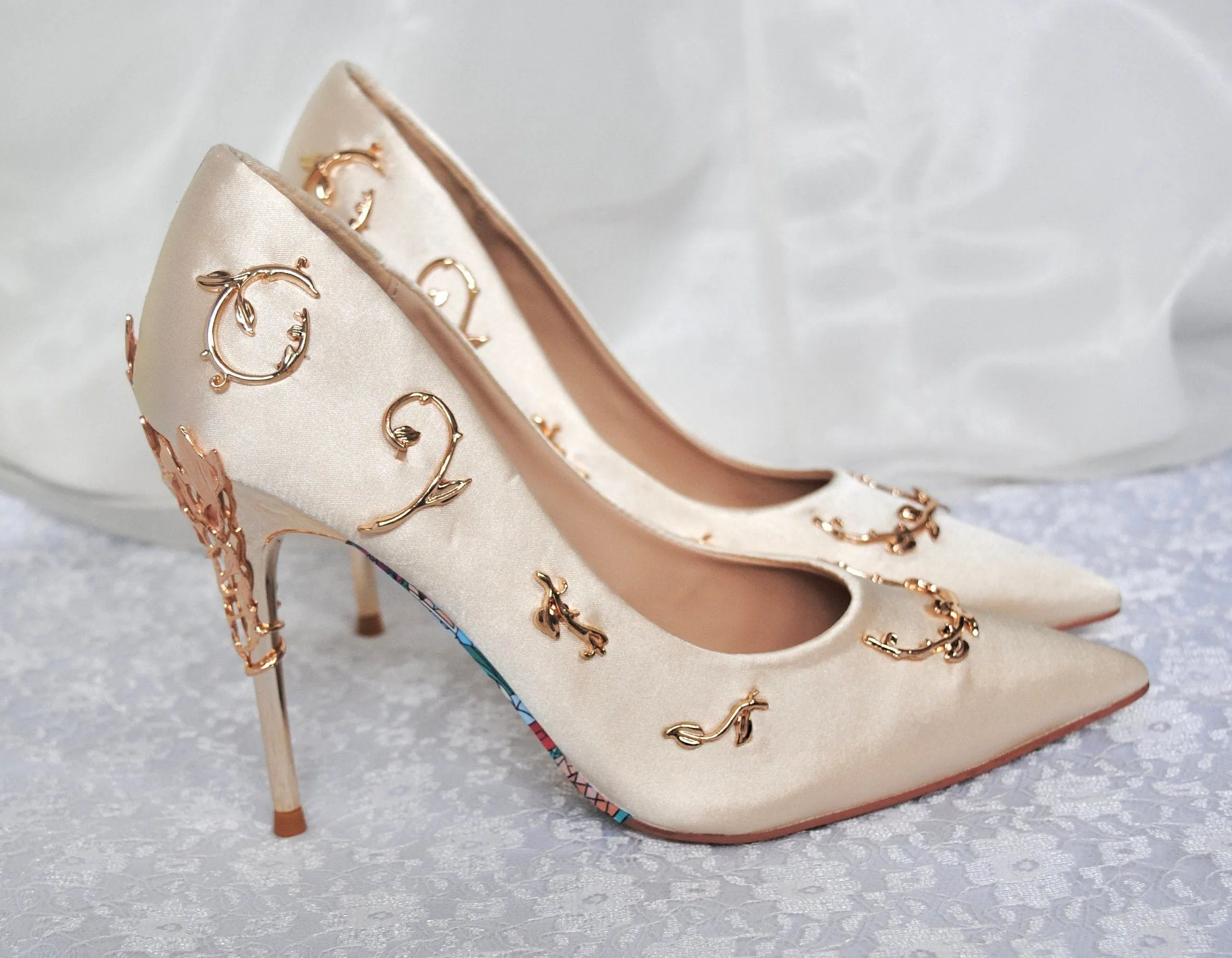 Gold Filigree Vine Shoes