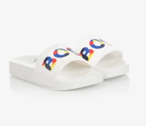 Hugo Boss White Color Logo Slide J29292