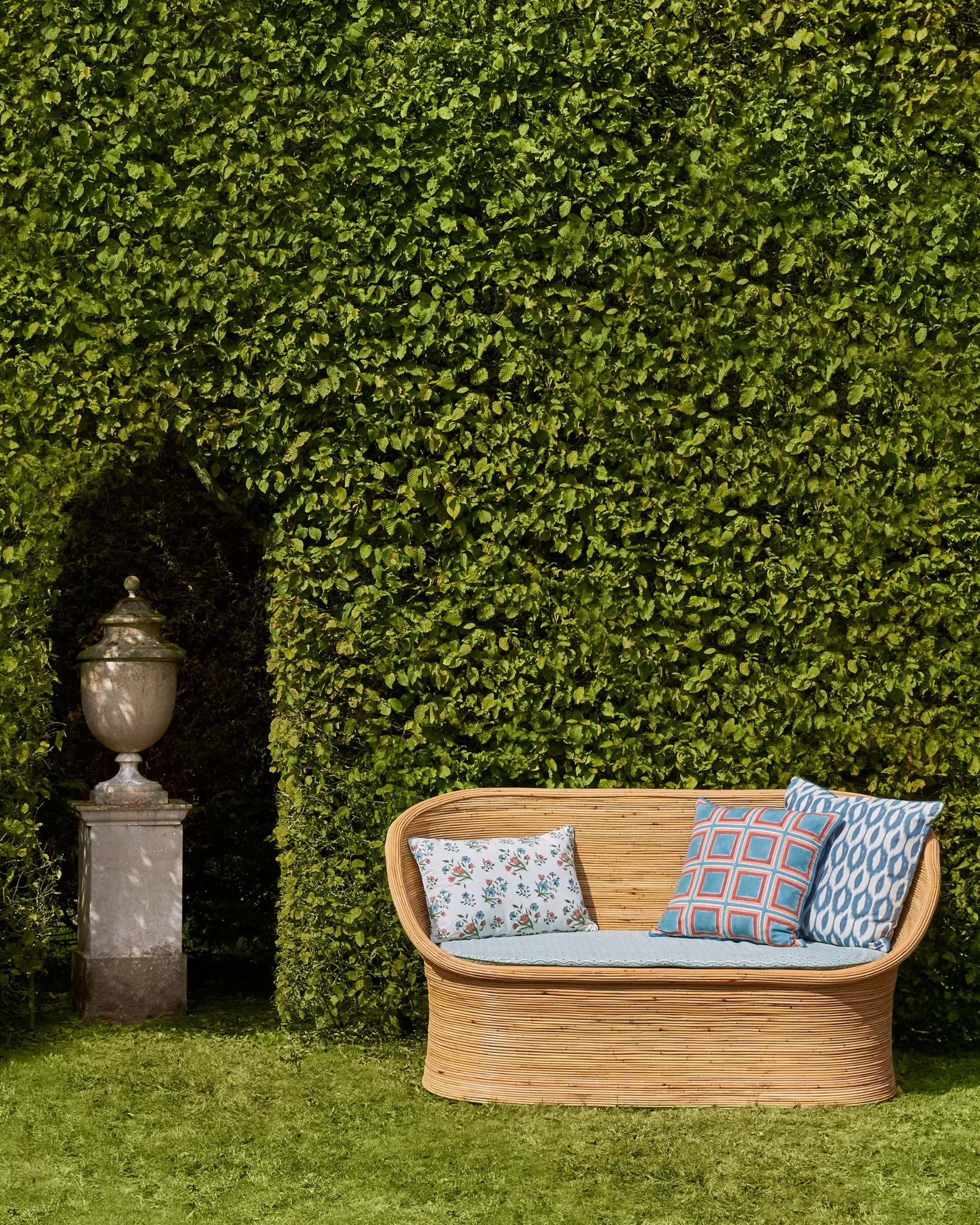 Ikat Outdoor Cushion - Blue
