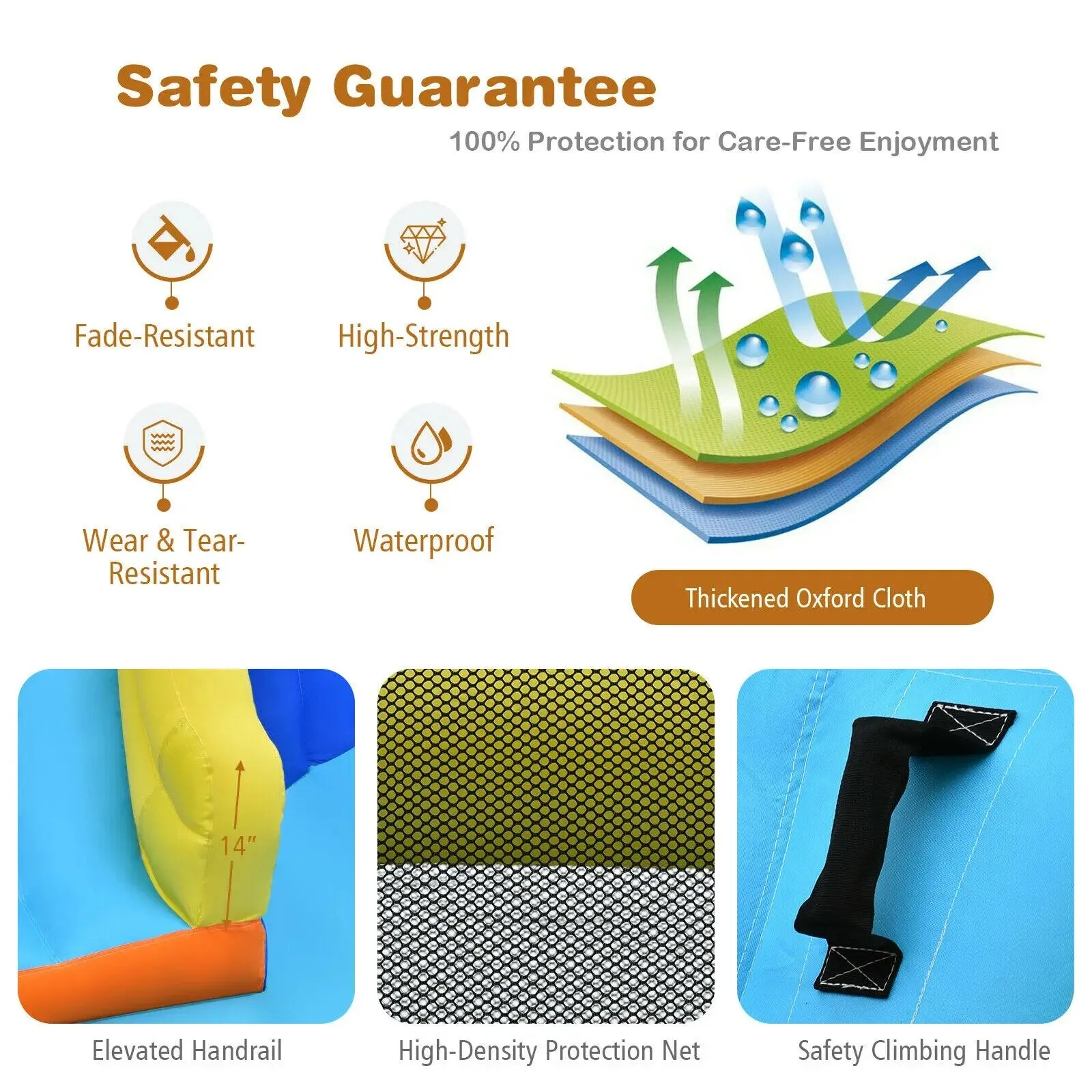 Inflatable Water Slide Bounce House, Water Guns (With or Without Blower)