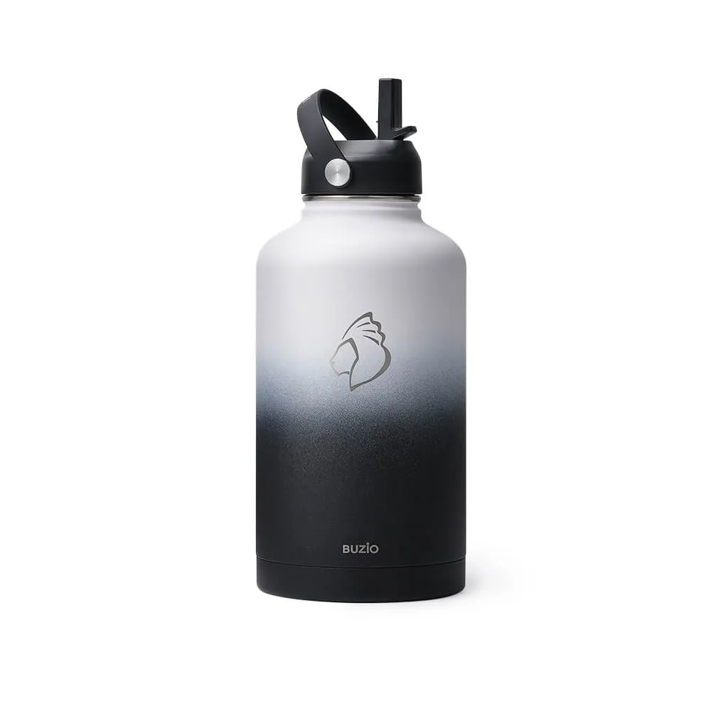 Insulated Water Bottle With 2 Lids | 64oz | Day & Night