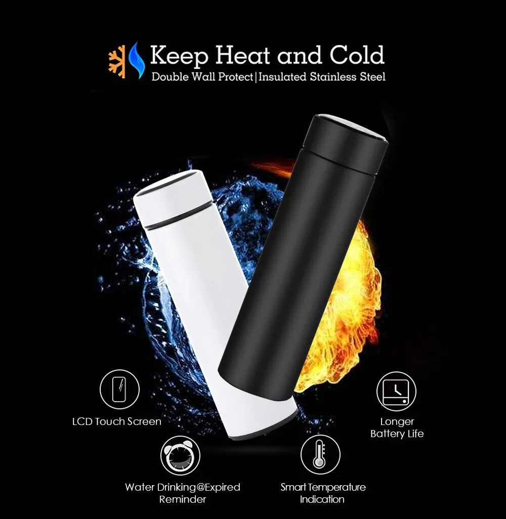Intelligent Thermal Insulation Cup Smart LED Temperature Display, Stainless Steel Vacuum Insulated Water Bottle