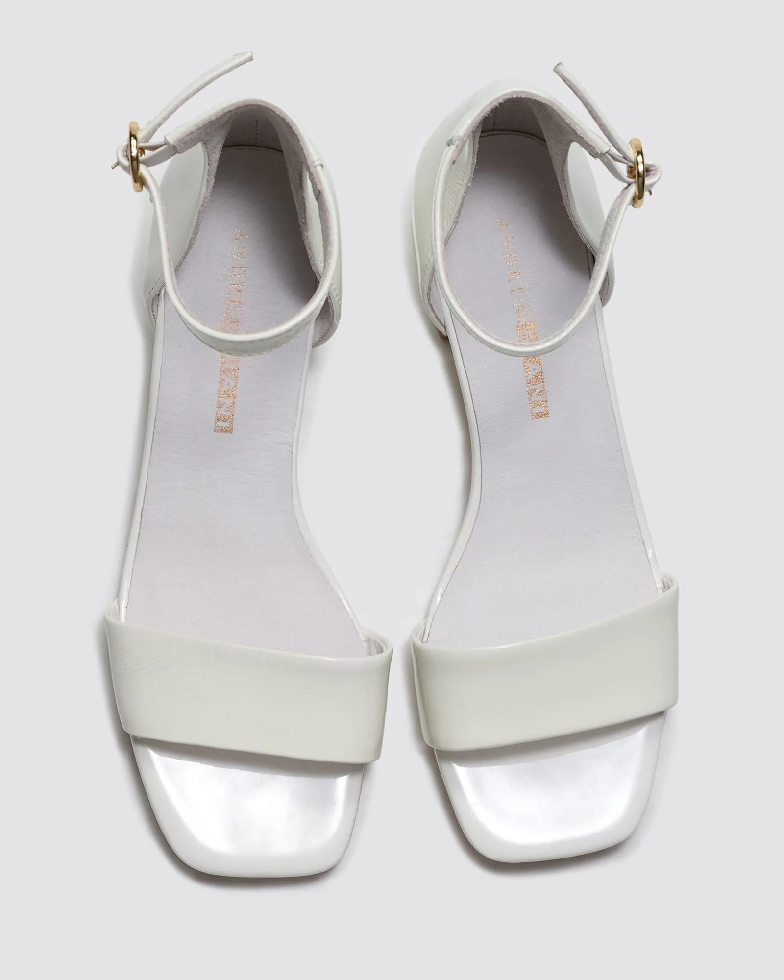 IVORY SANDALS WHITE PATENT LEATHER