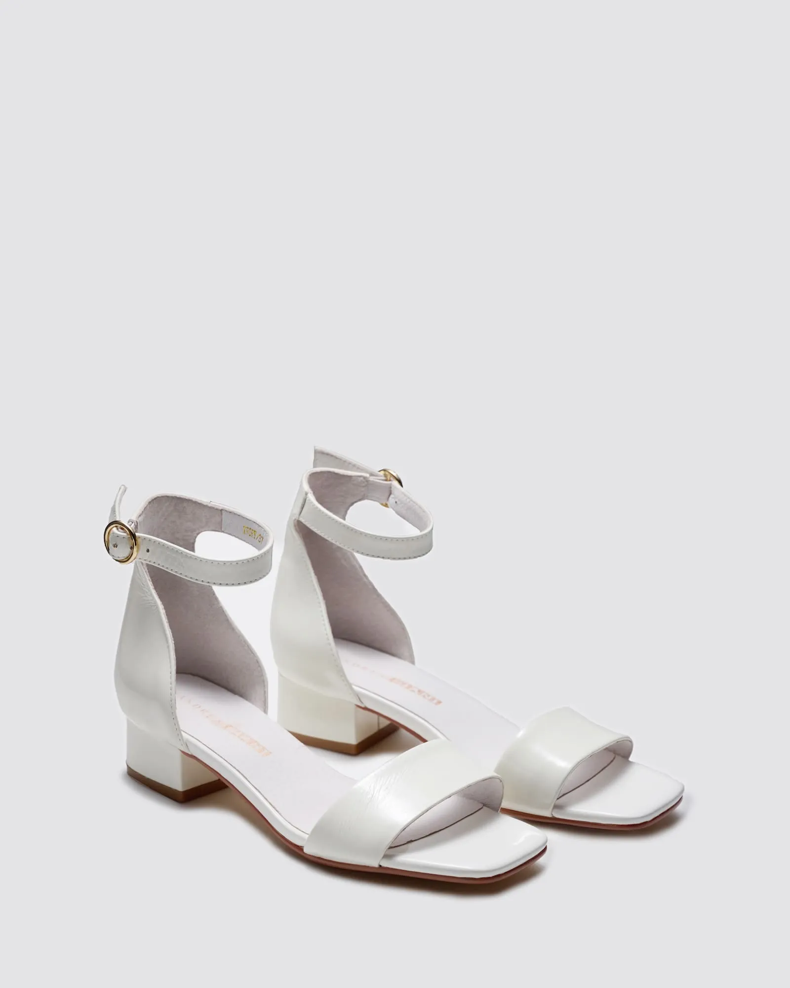 IVORY SANDALS WHITE PATENT LEATHER