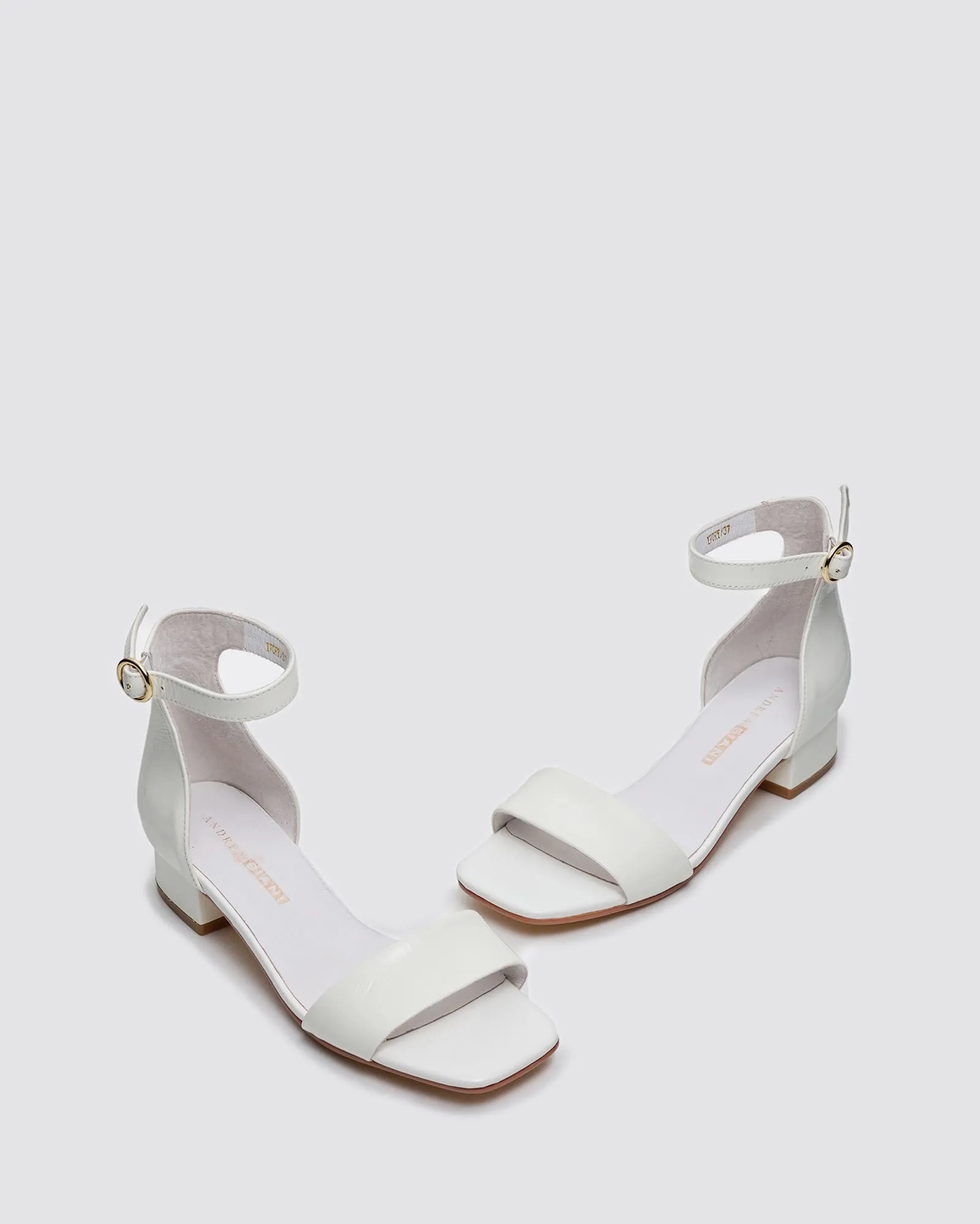 IVORY SANDALS WHITE PATENT LEATHER