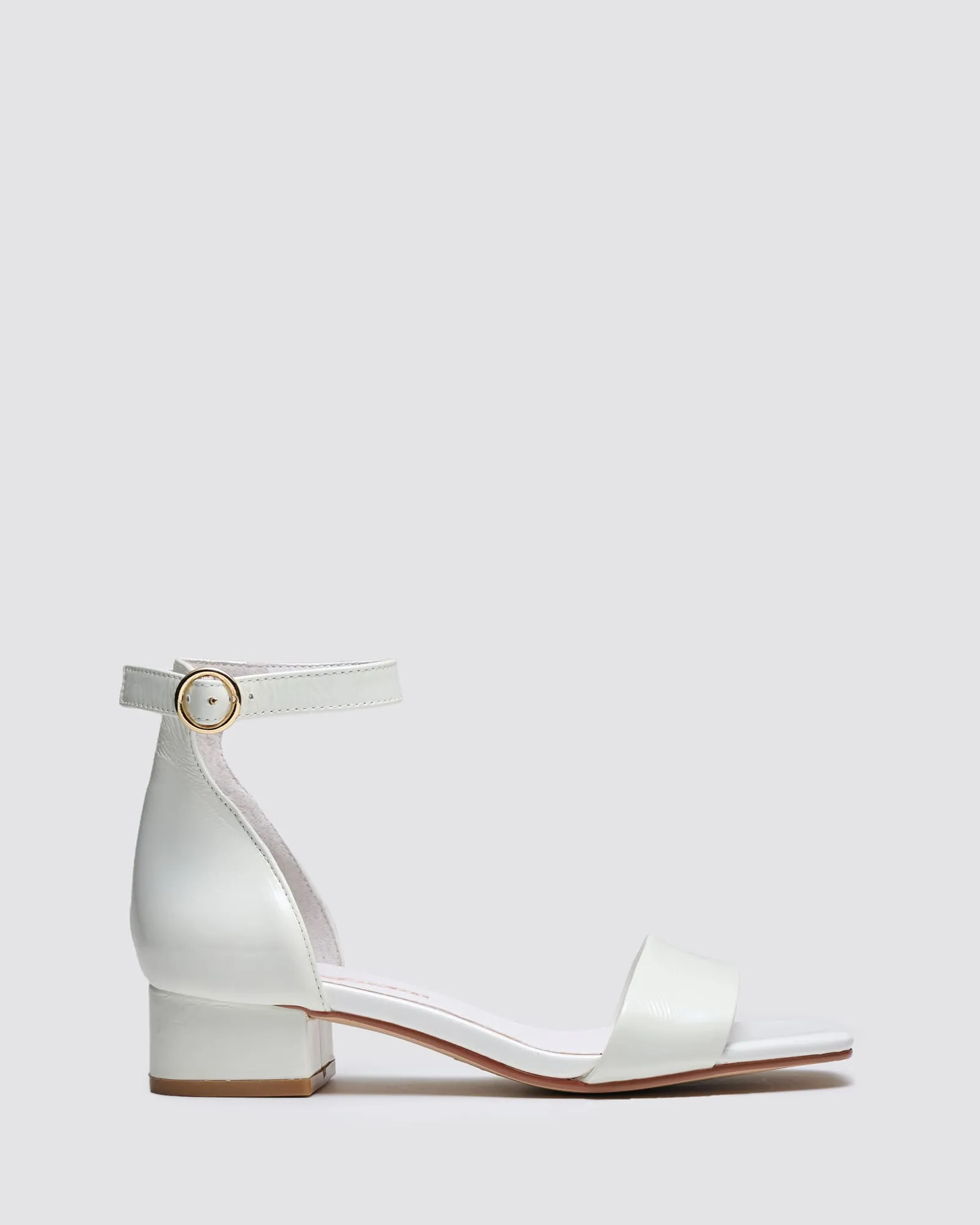 IVORY SANDALS WHITE PATENT LEATHER